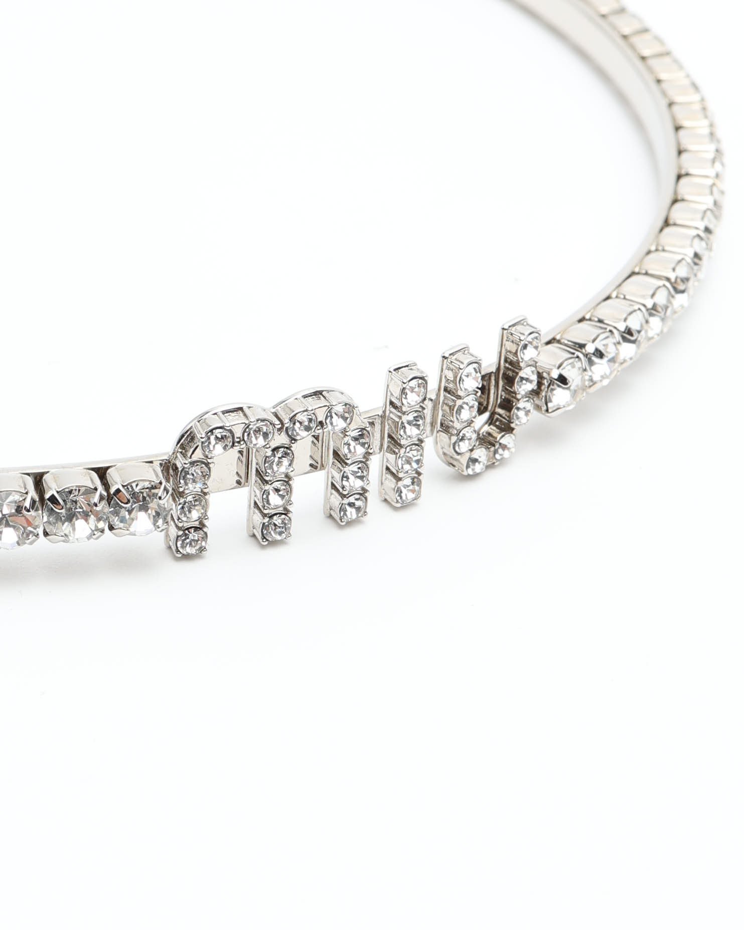 Miu Miu Logo Rhinestone Headband