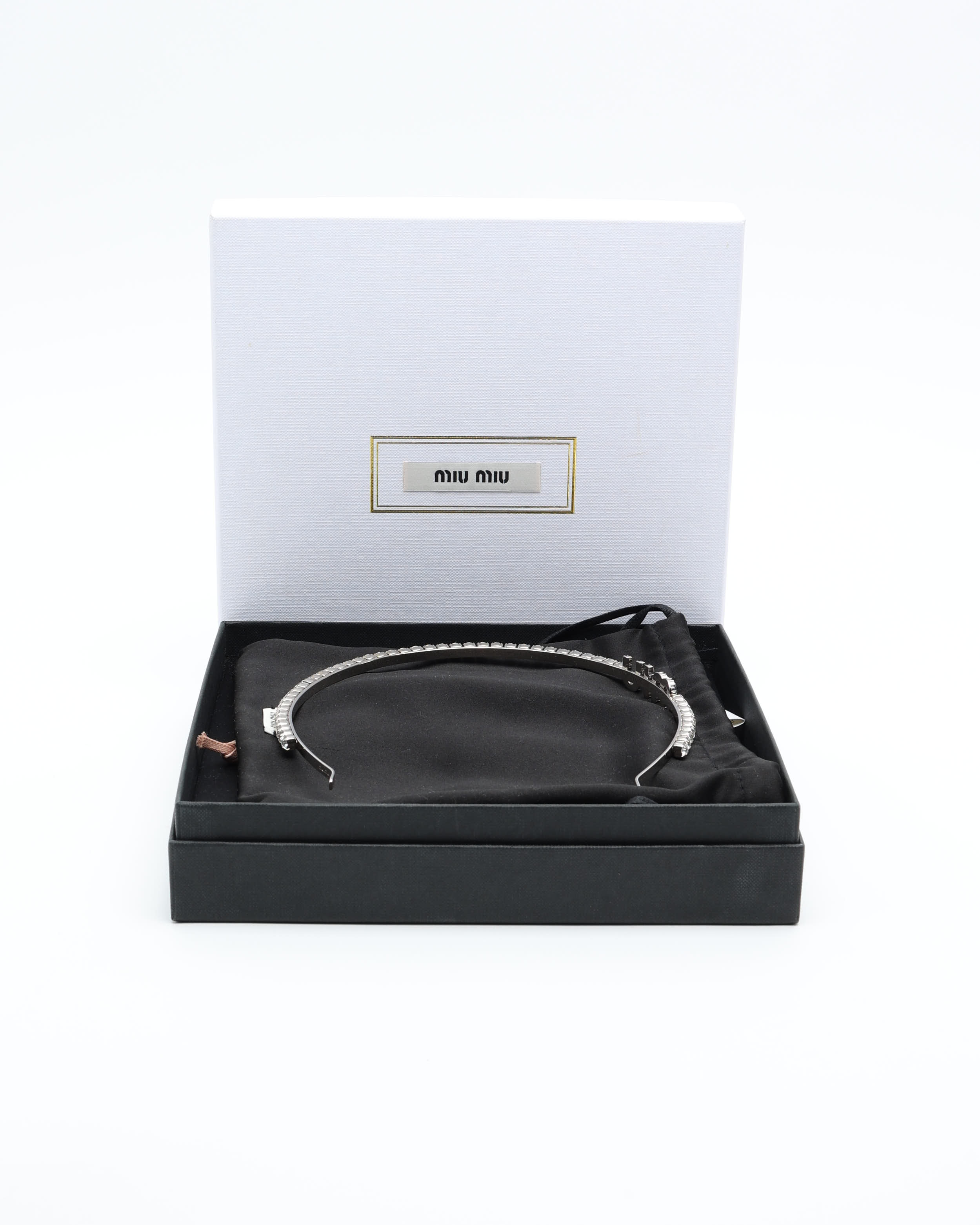 Miu Miu Logo Rhinestone Headband
