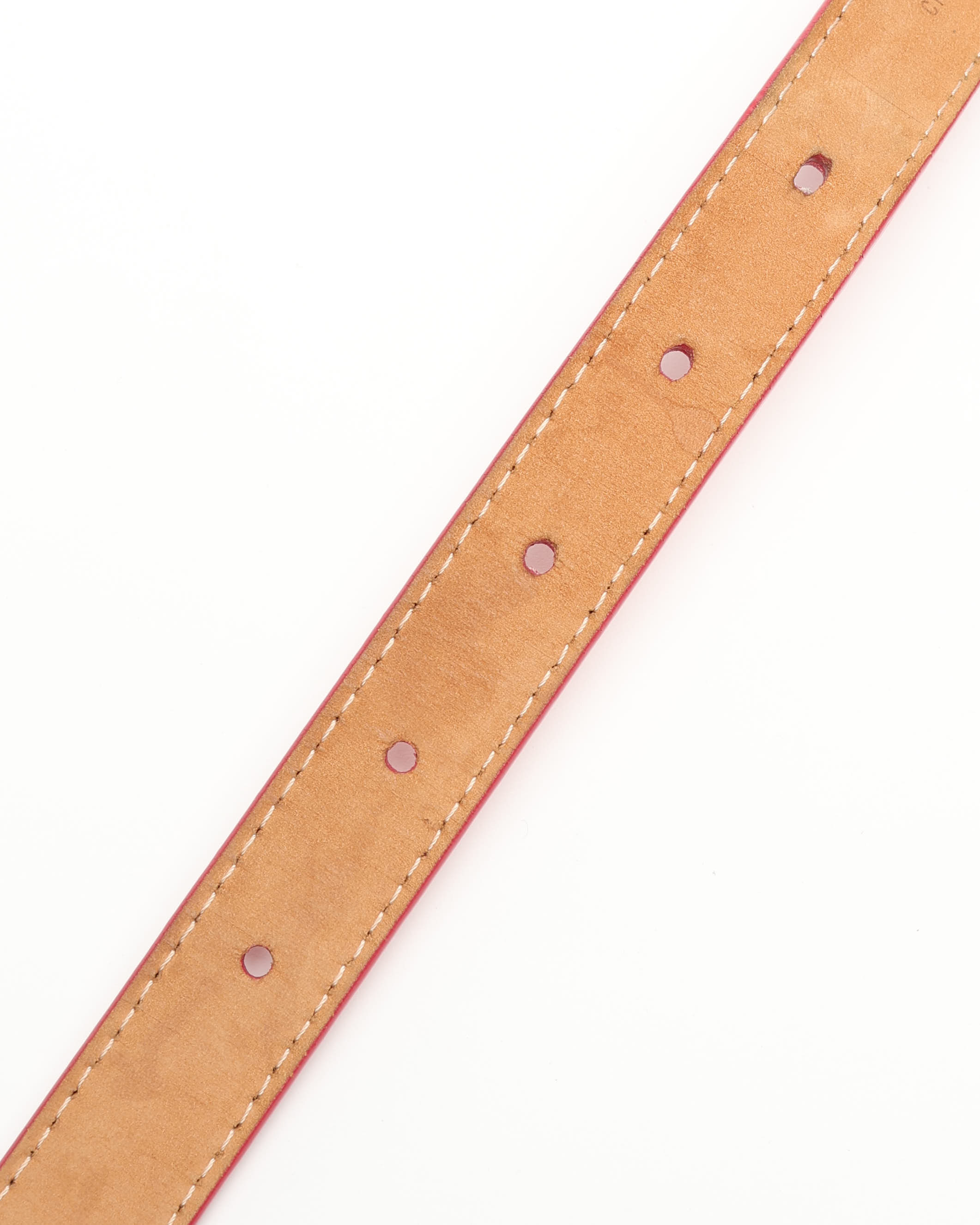 Pre-owned Louis Vuitton Vernis Santur Belt In Red