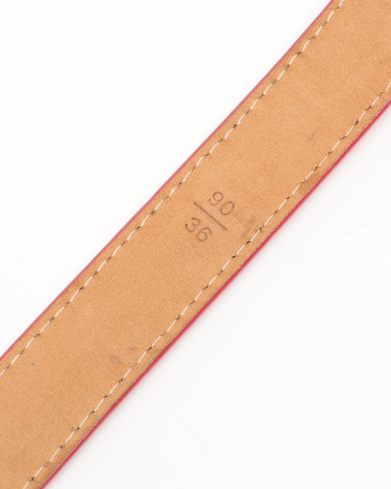 Pre-owned Louis Vuitton Vernis Santur Belt In Red