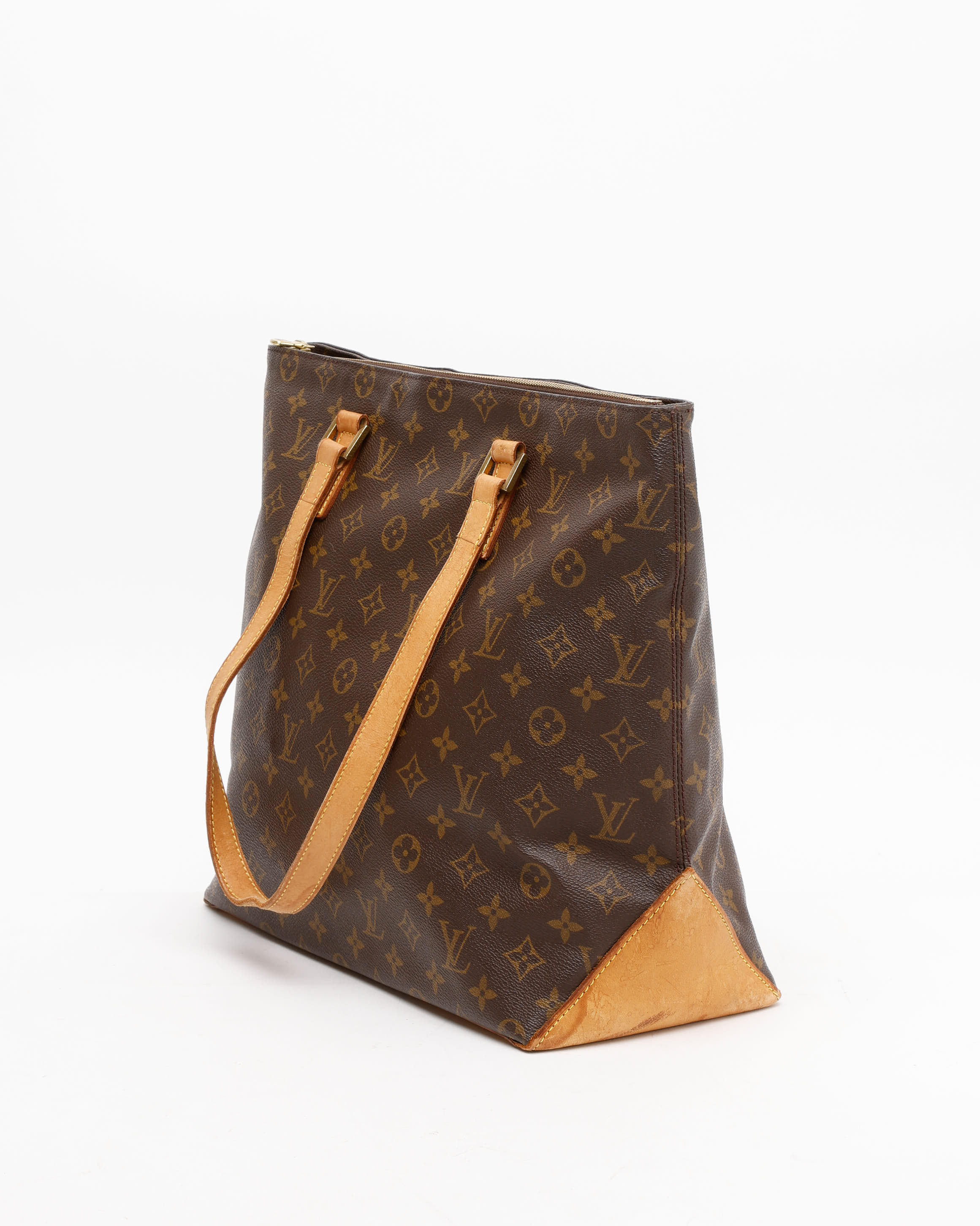 Pre-owned Louis Vuitton Monogram Cabas Mezzo Bag In Brown