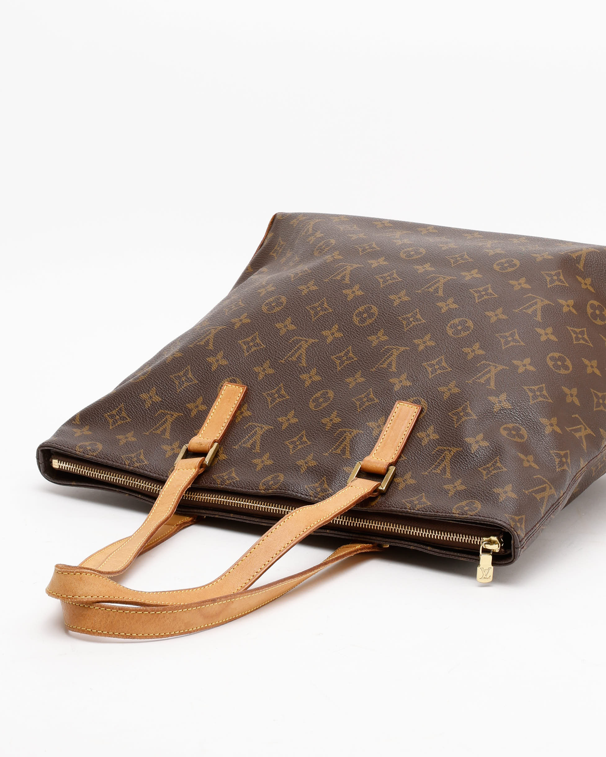 Pre-owned Louis Vuitton Monogram Cabas Mezzo Bag In Brown
