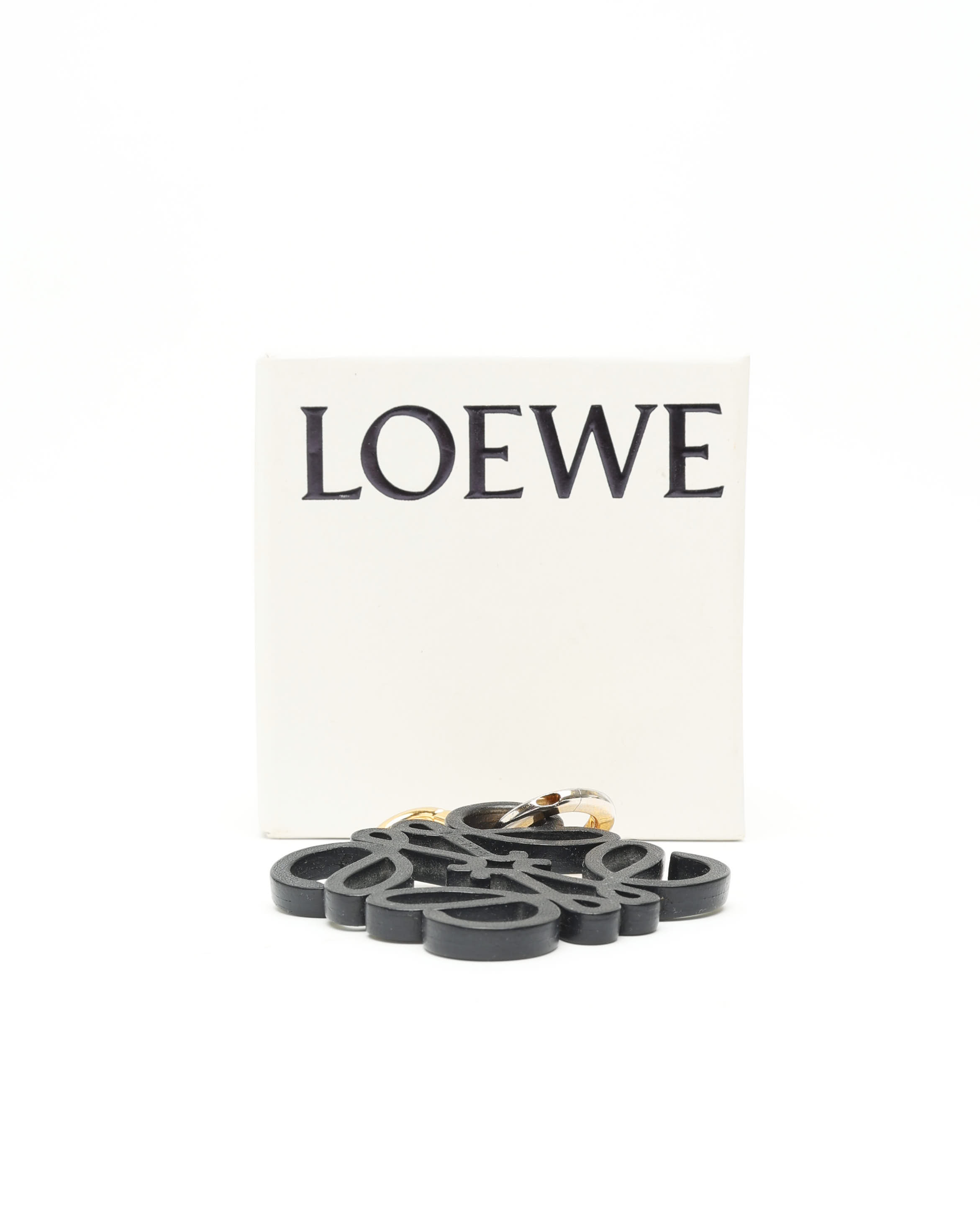 Loewe Anagram Calfskin Charm In Gray