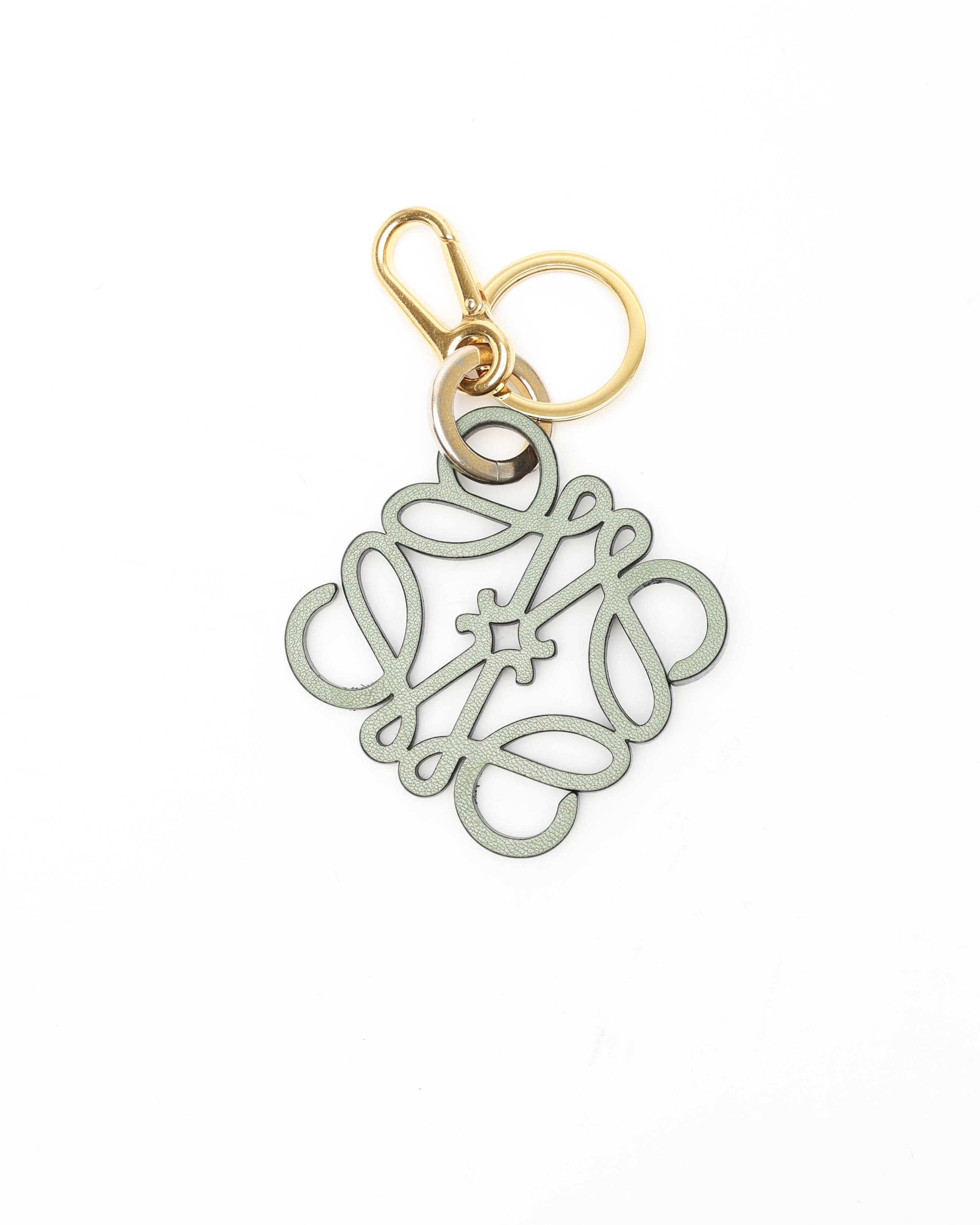Loewe Anagram Calfskin Charm In Gray