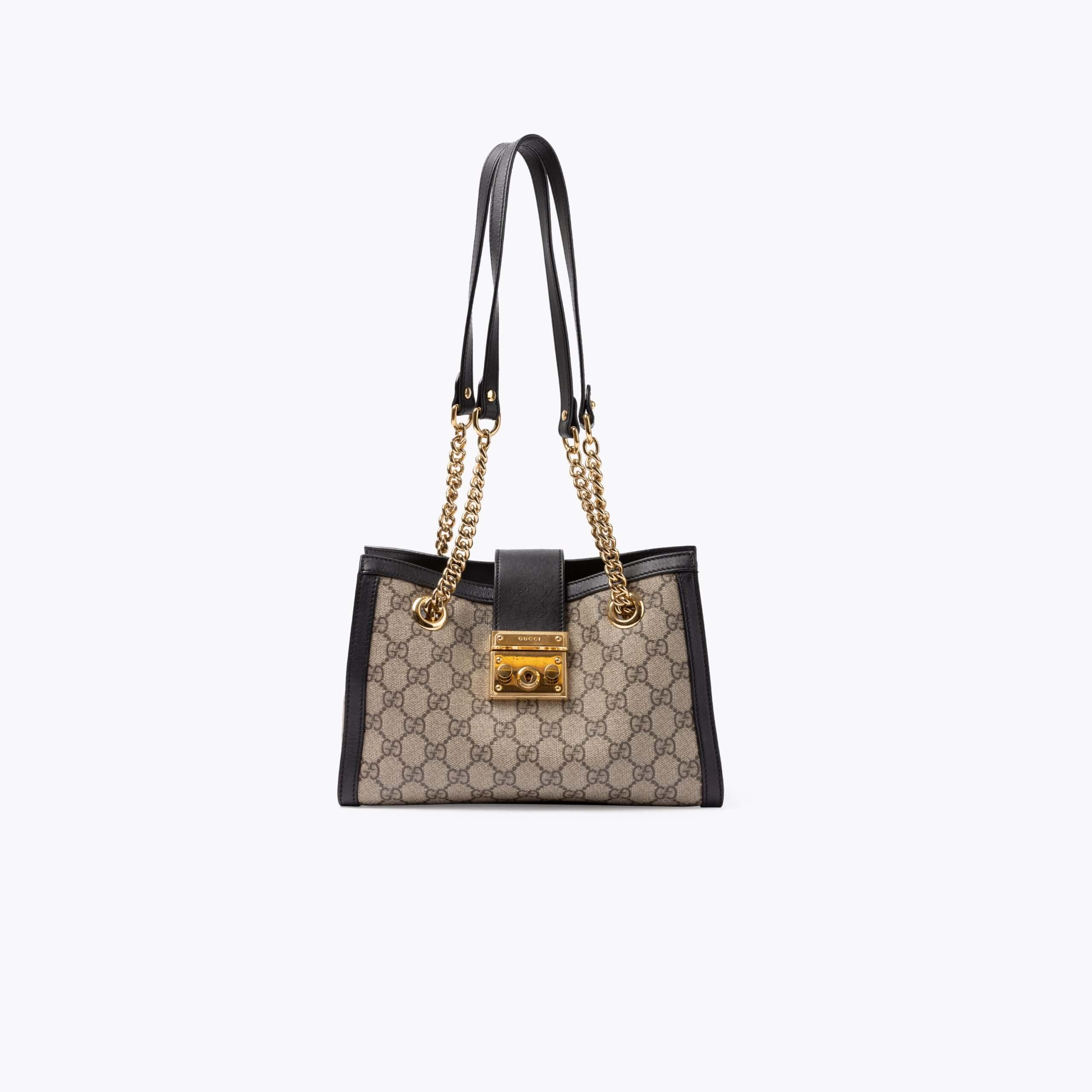 GUCCI Small GG Supreme Padlock Shoulder Bag