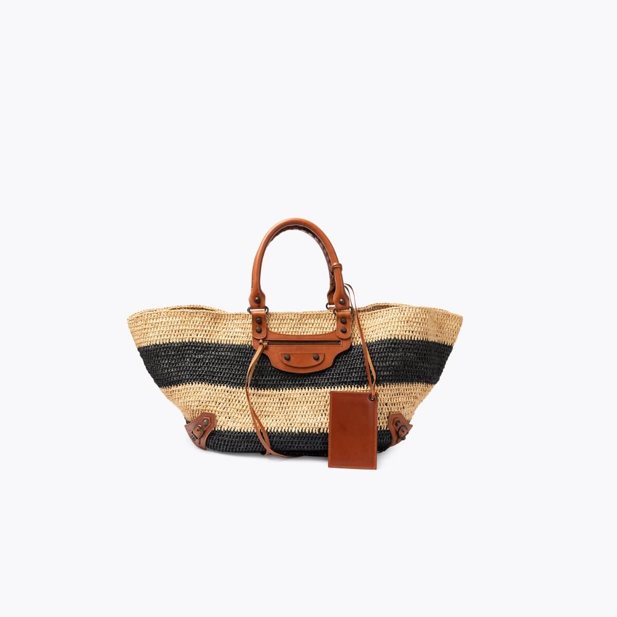 BALENCIAGA Panier Raffia Basket Bag