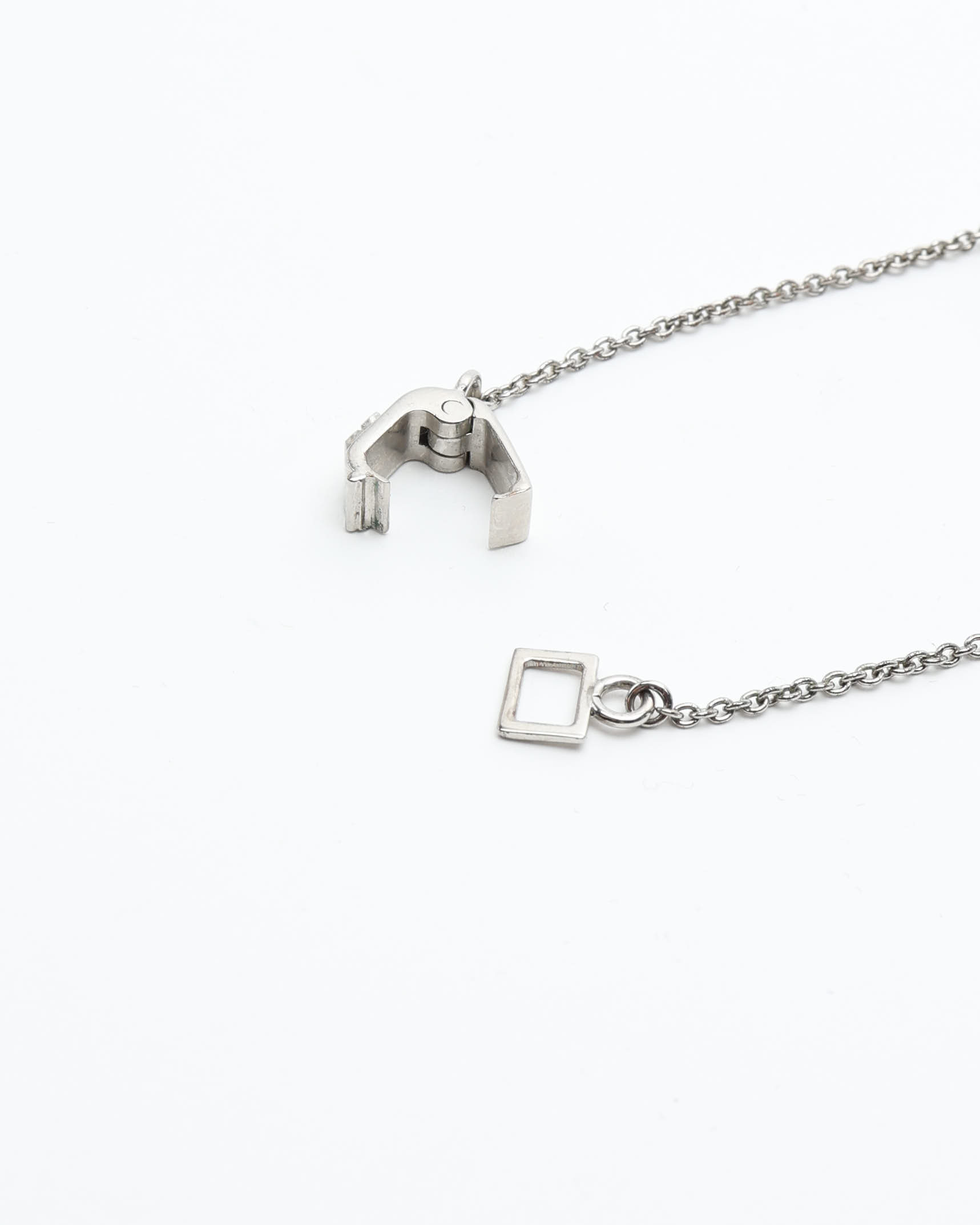 Miu Miu Logo Rhinestone Silver Bracelet