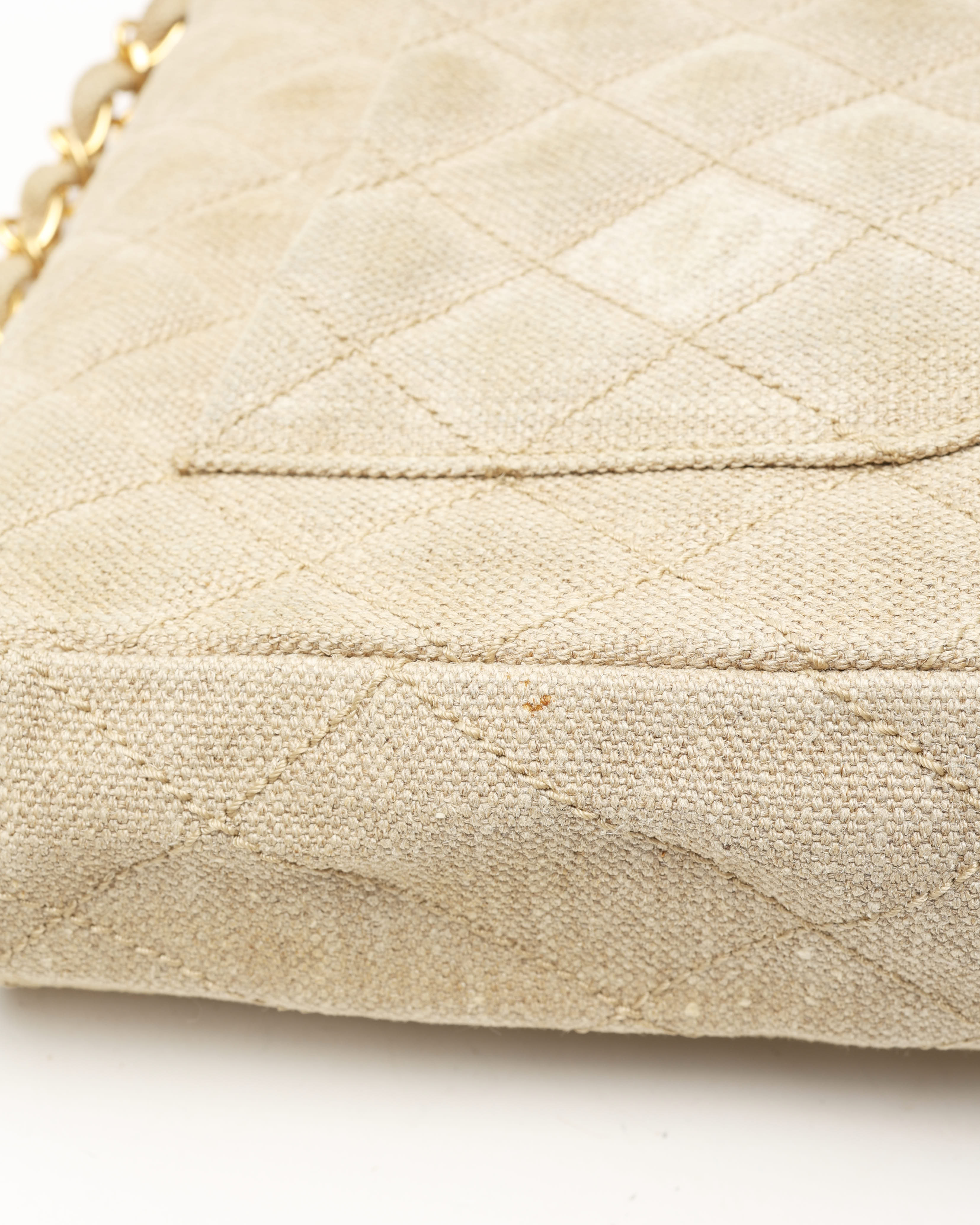 Pre-owned Chanel Classic Jumbo Single Flap Bag In Sand