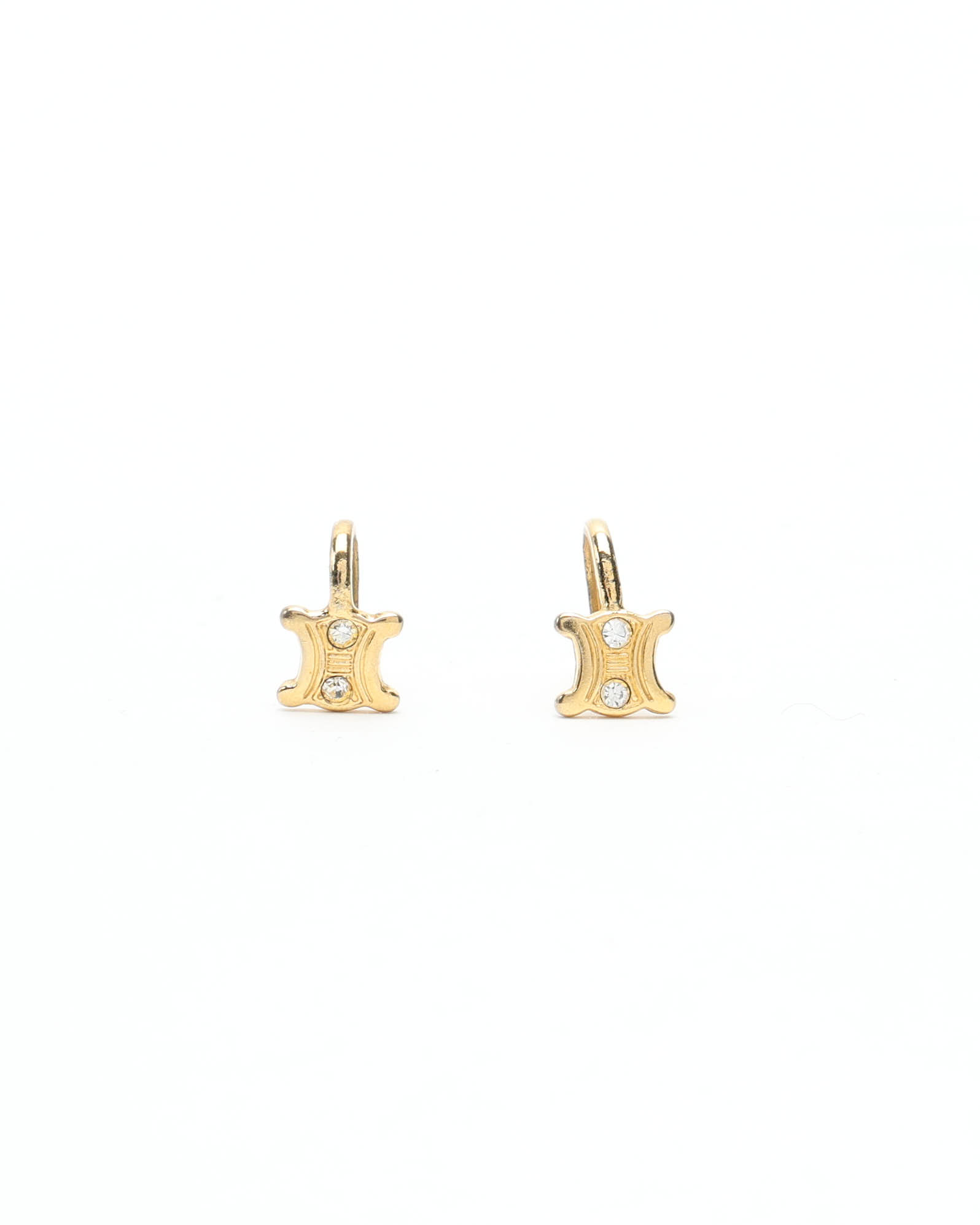 Celine Céline Triomphe Rhinestone Clip-on Earring