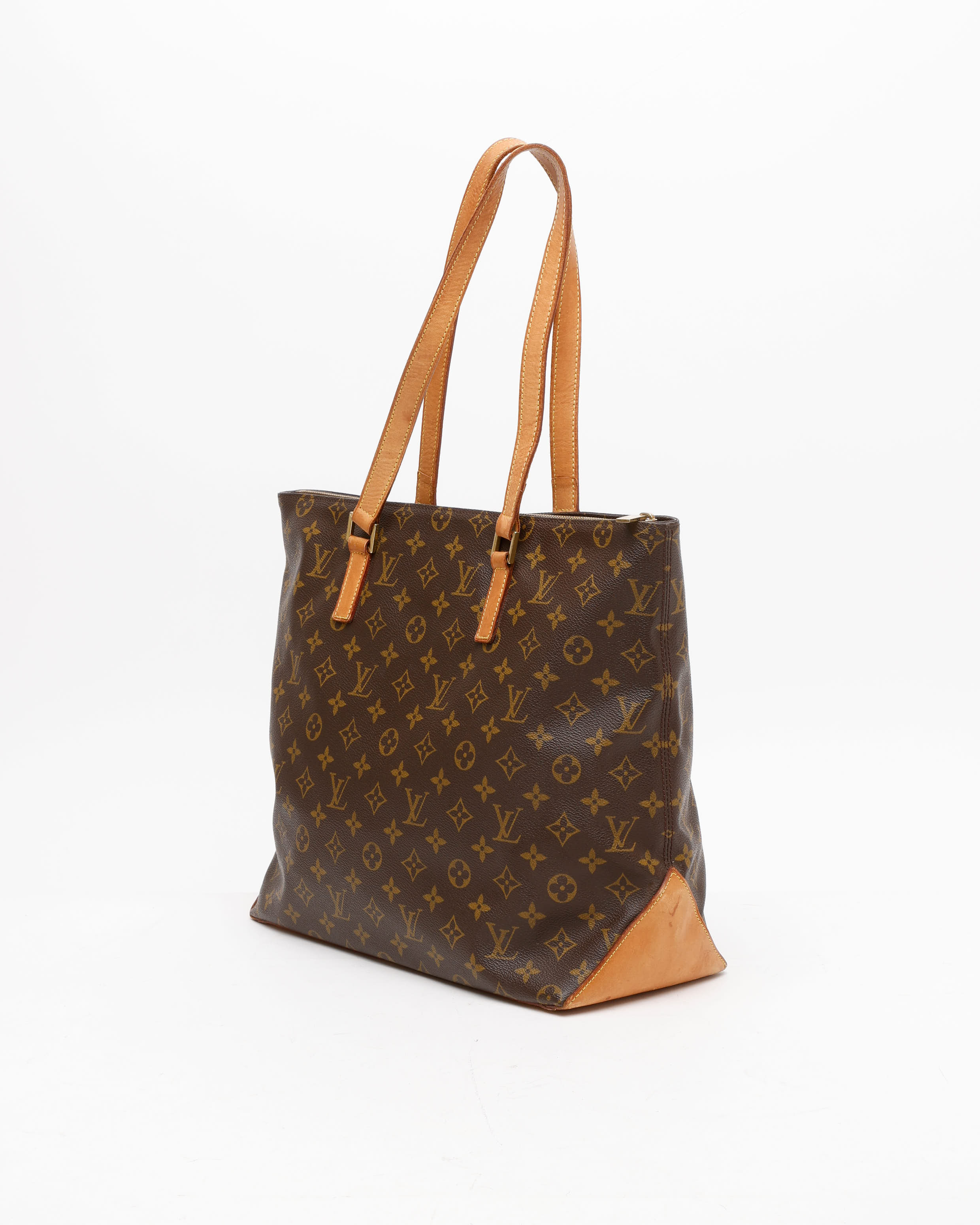 Pre-owned Louis Vuitton Monogram Cabas Mezzo Bag In Brown