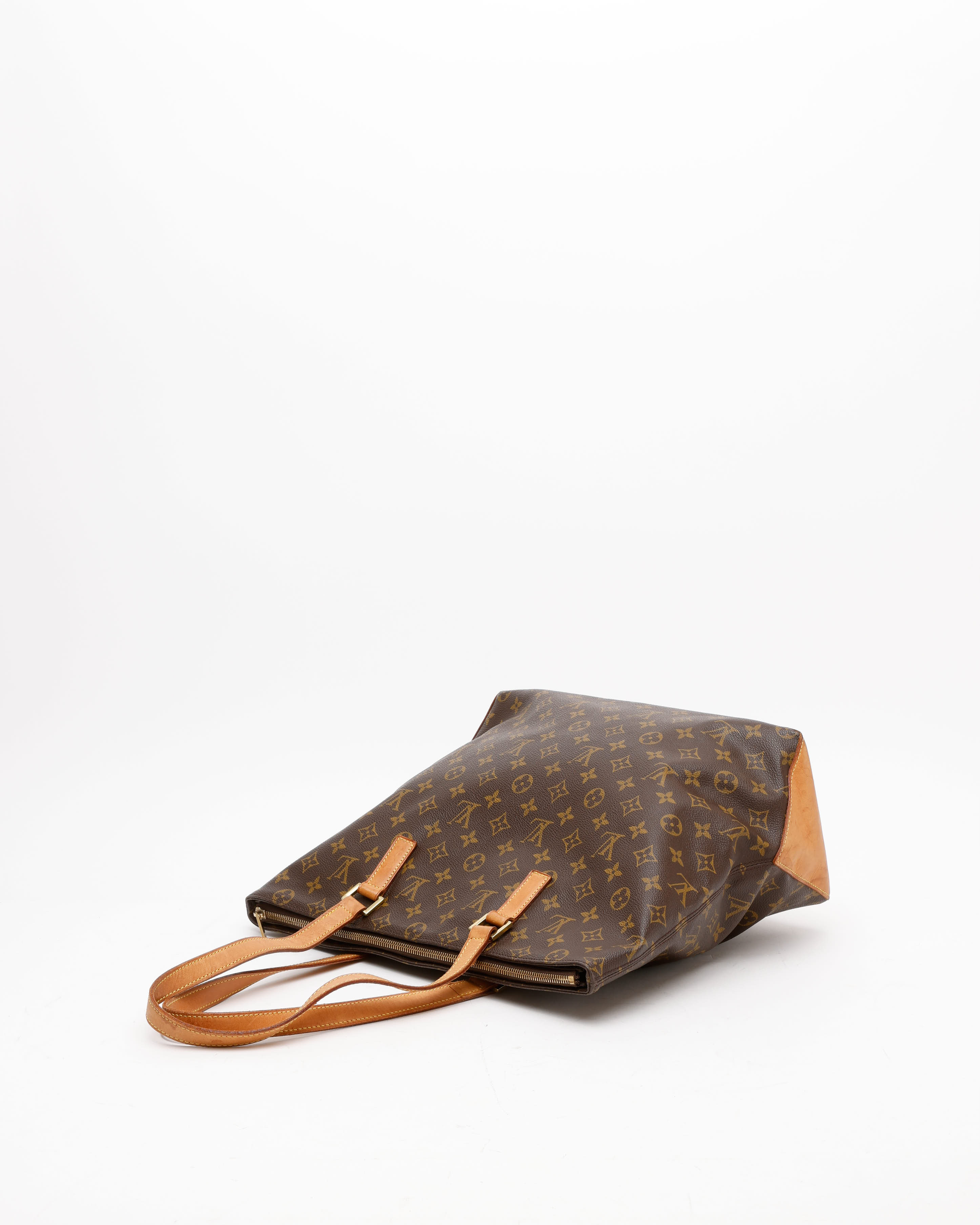 Pre-owned Louis Vuitton Monogram Cabas Mezzo Bag In Brown