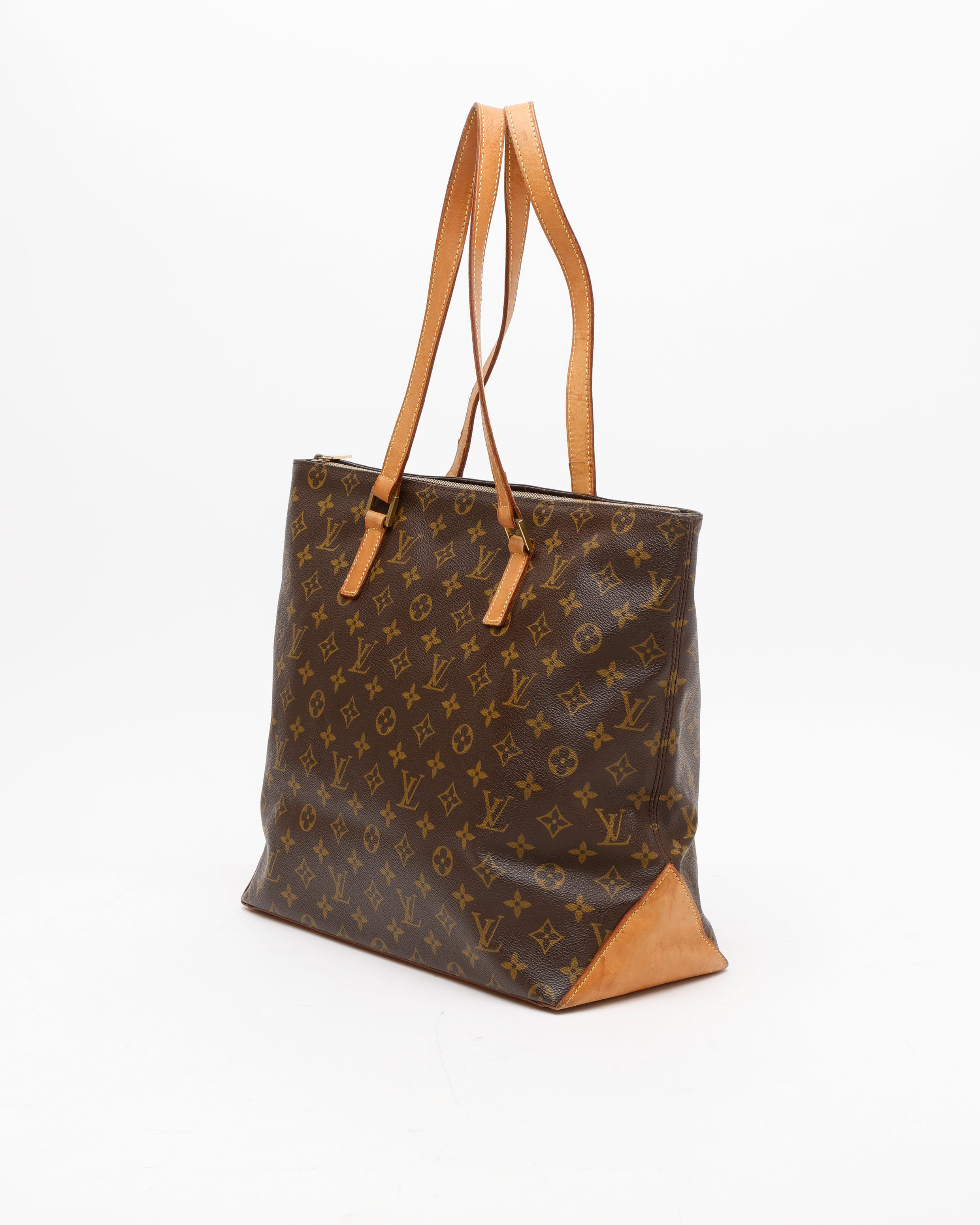 Pre-owned Louis Vuitton Monogram Cabas Mezzo Bag In Brown