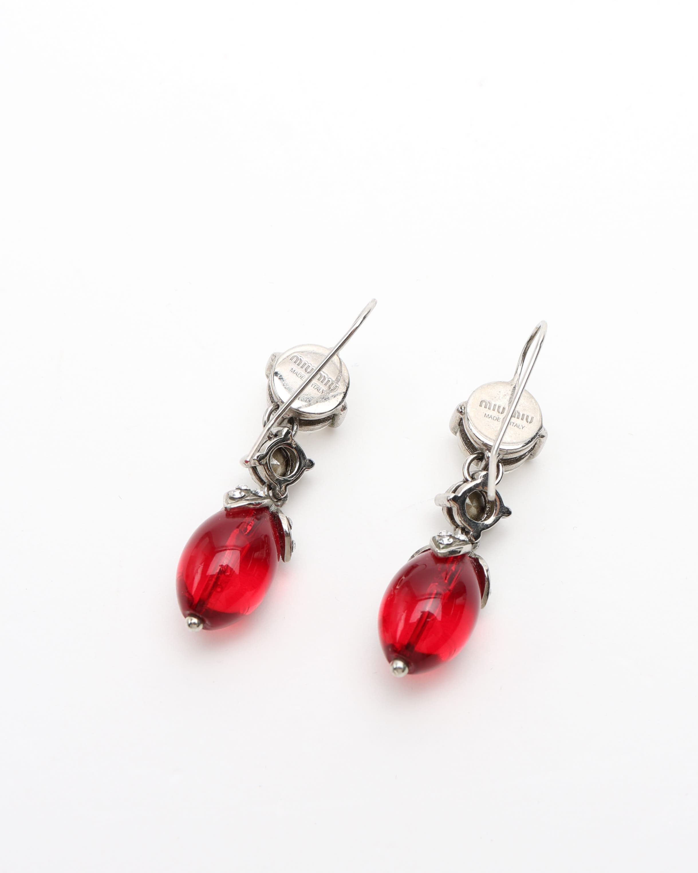 Miu Miu Dangling Rhinestone Earrings