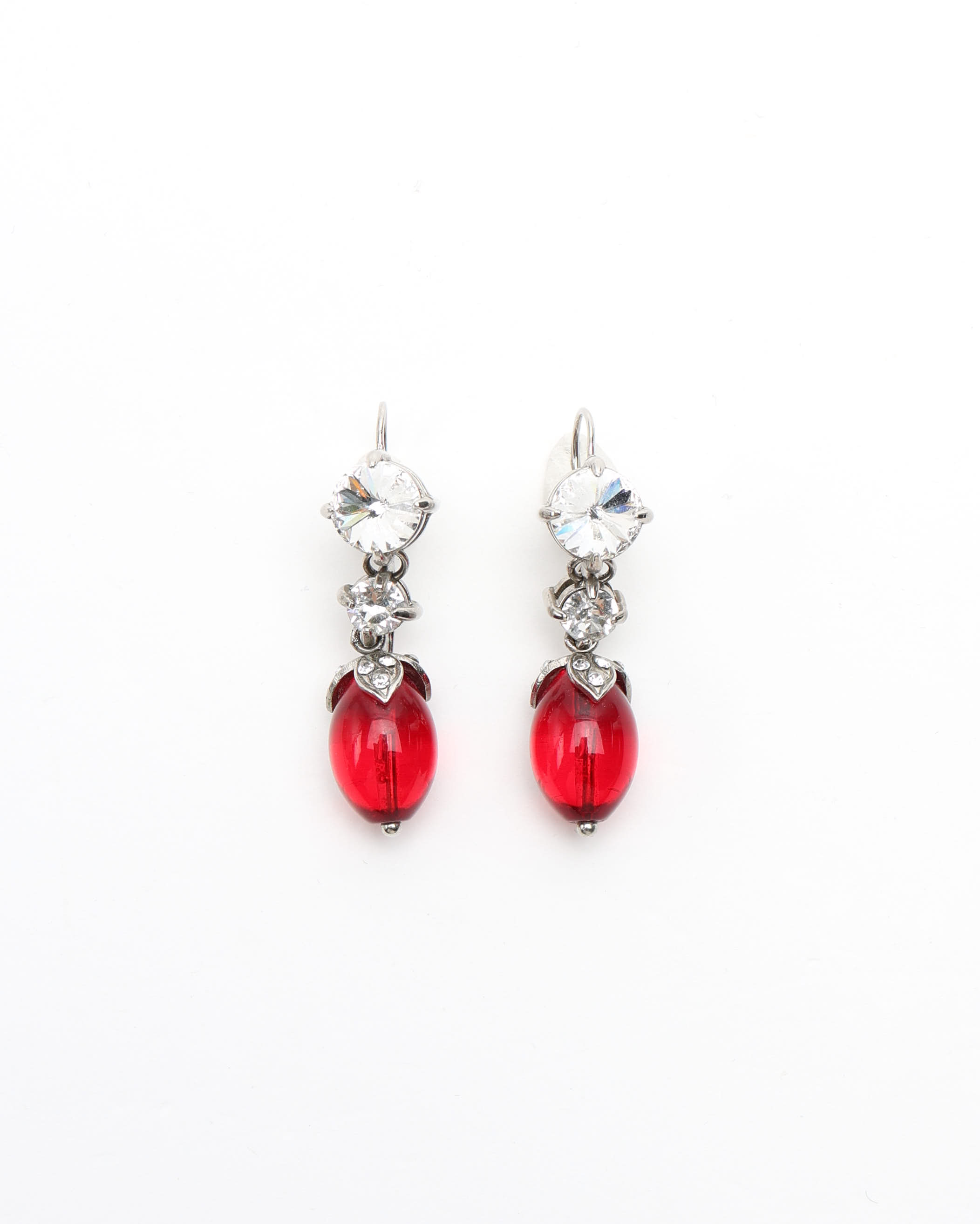 Miu Miu Dangling Rhinestone Earrings