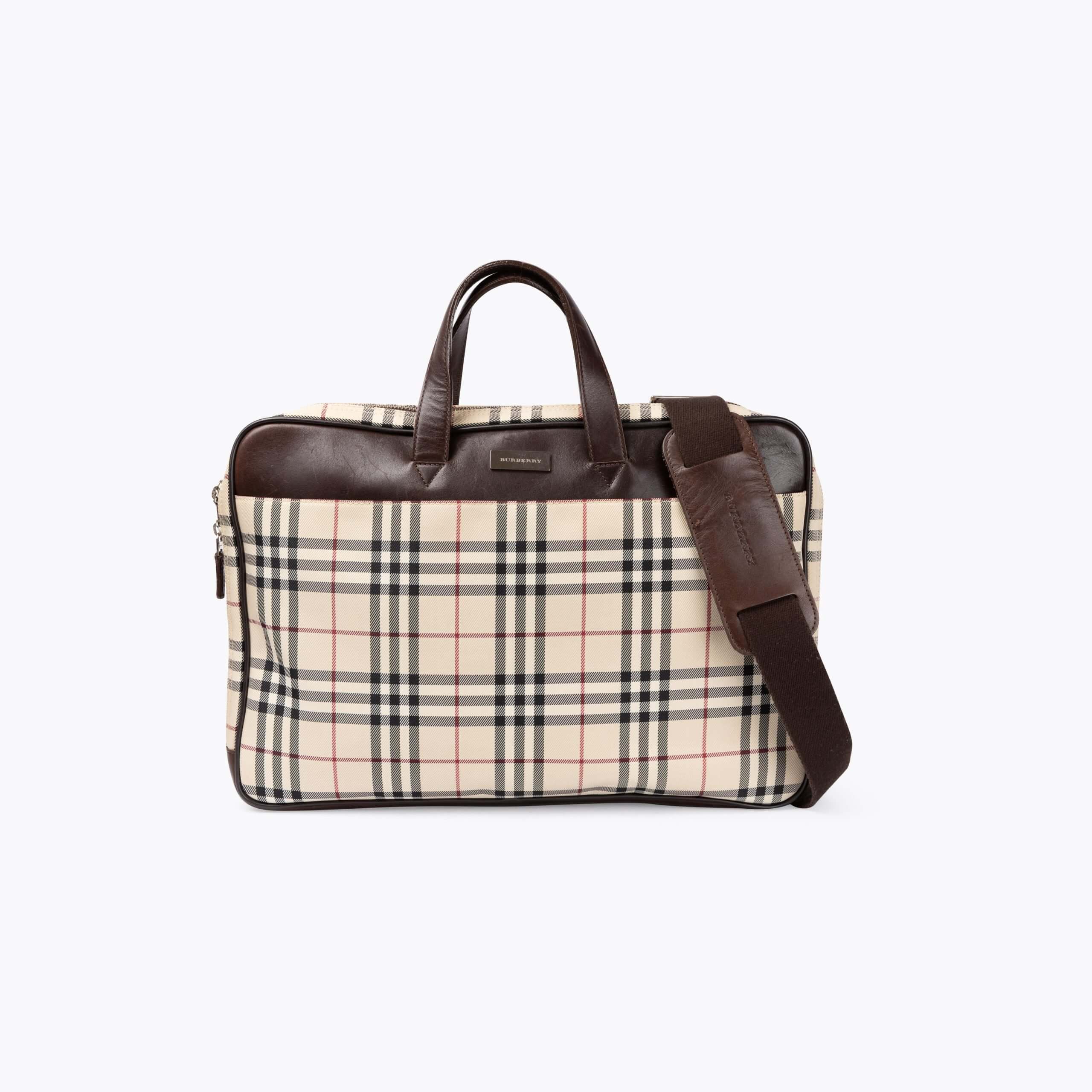 BURBERRY Check Briefcase