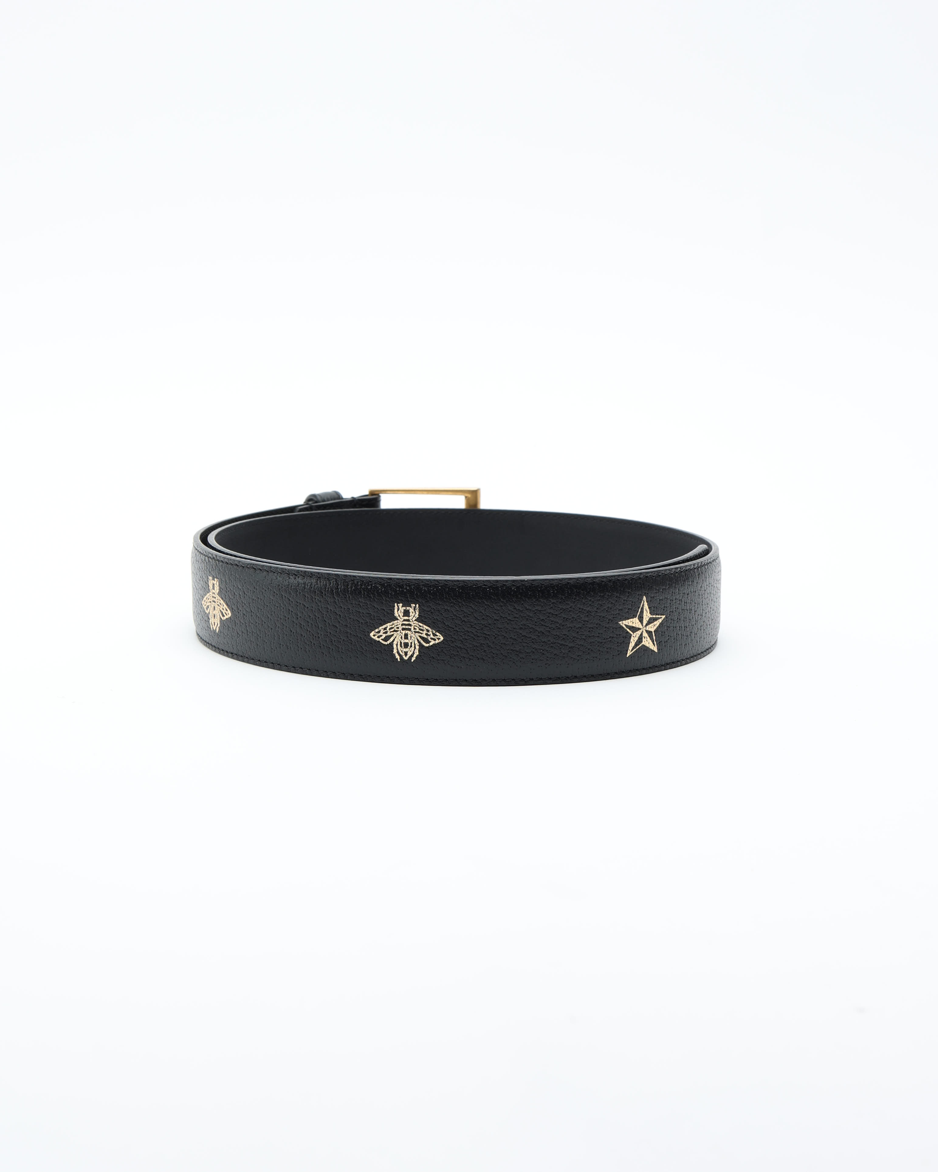 Gucci Bee And Star Leather Belt