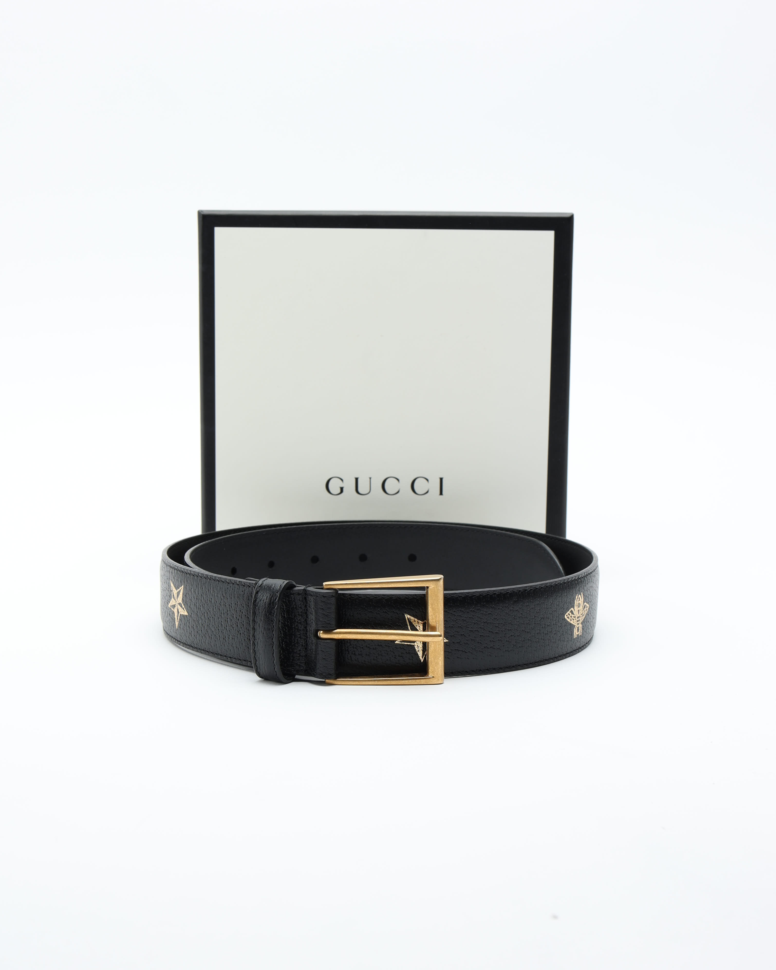 Gucci Bee And Star Leather Belt