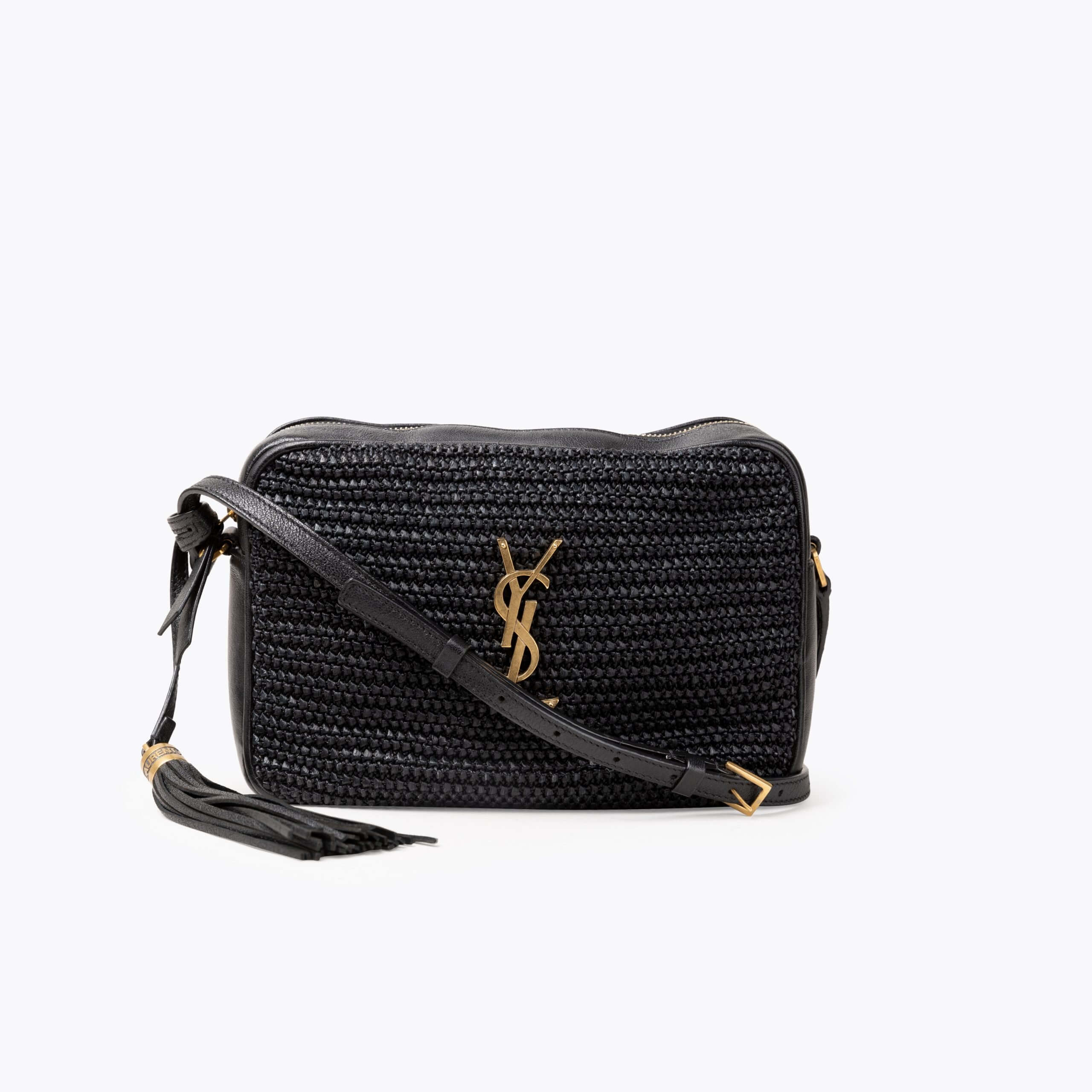 SAINT LAURENT Raffia Lou Camera Bag