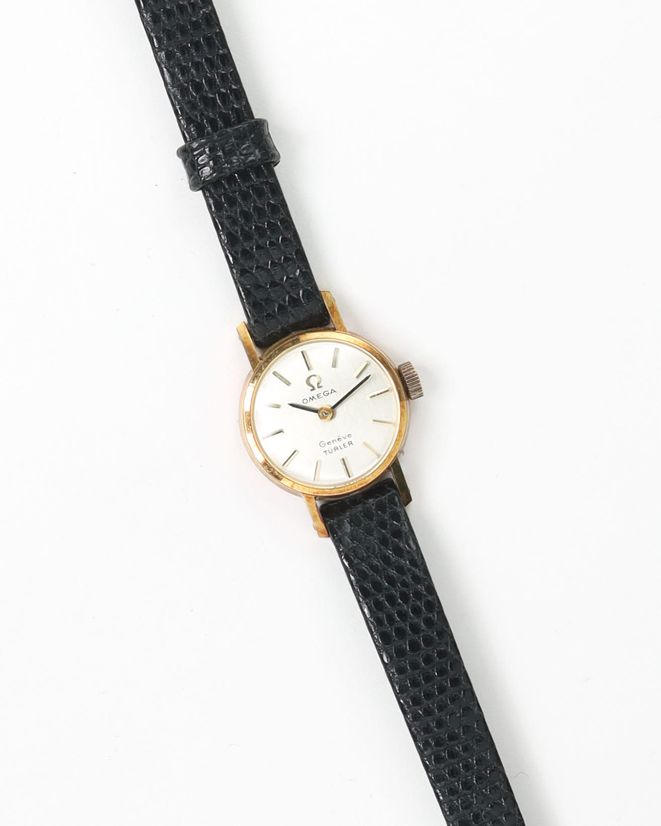 Omega Genève 17mm Full Set Türler Signed 18k Gold Watch