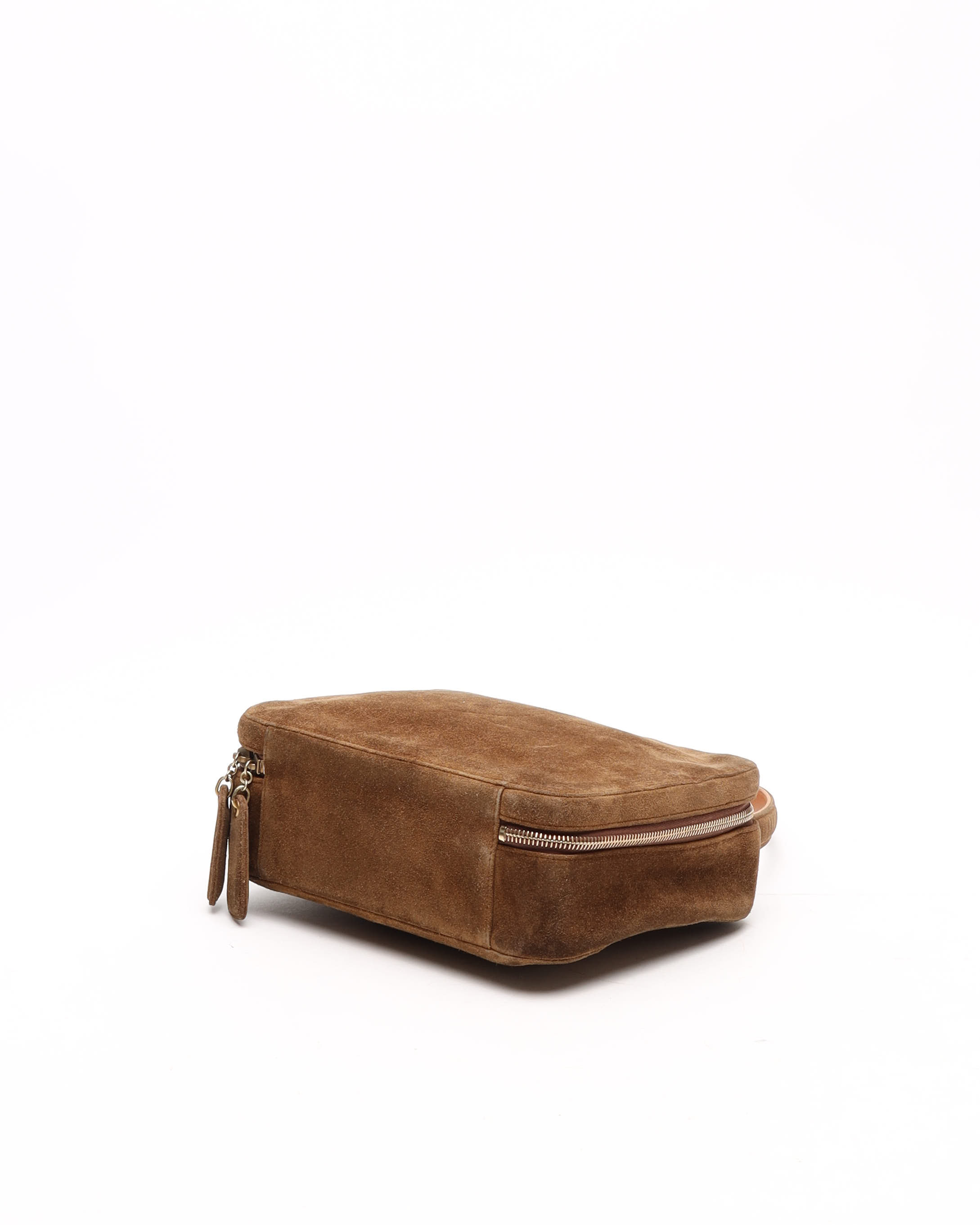 Pre-owned Chanel Cc Suede Handbag In Brown