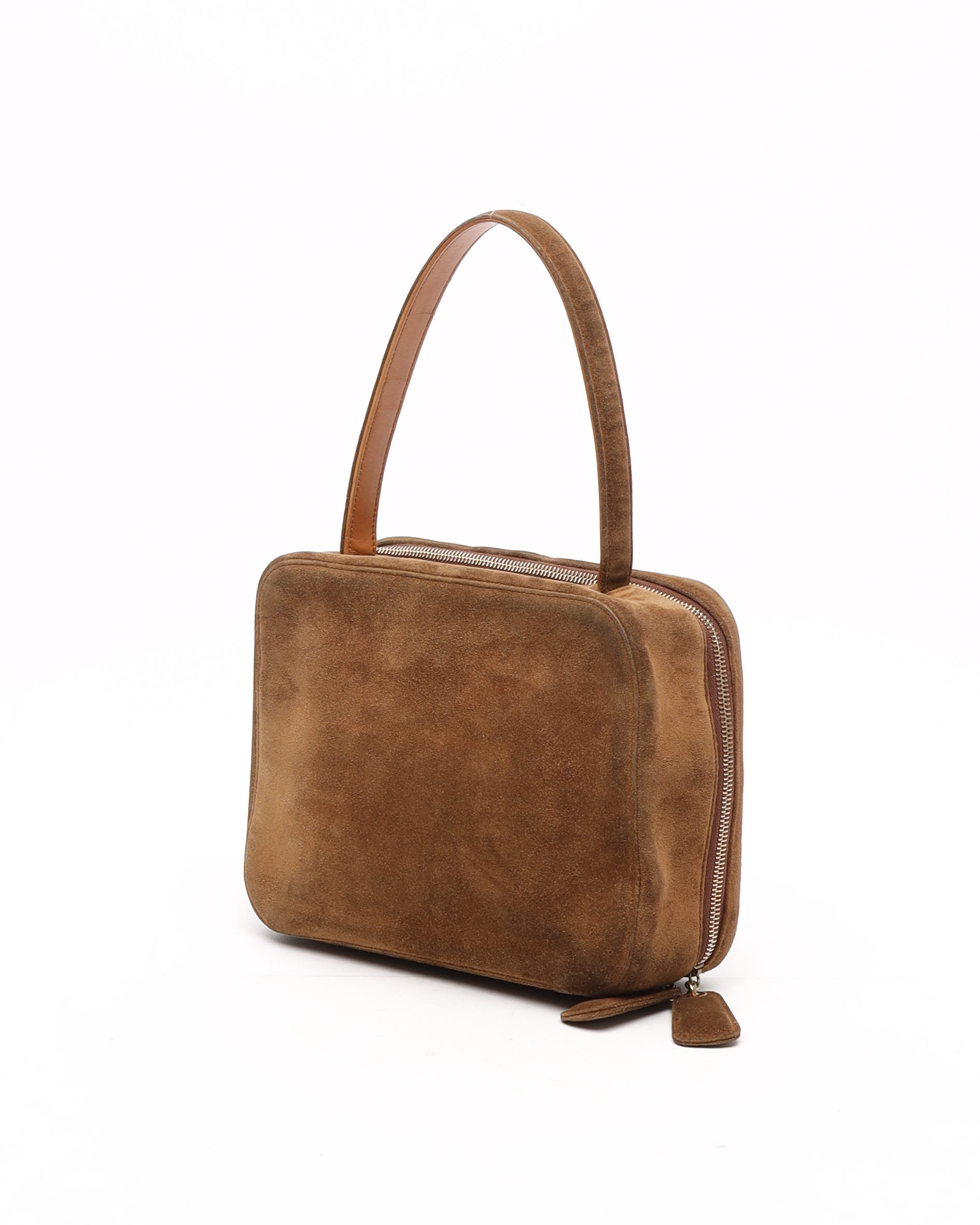 Pre-owned Chanel Cc Suede Handbag In Brown
