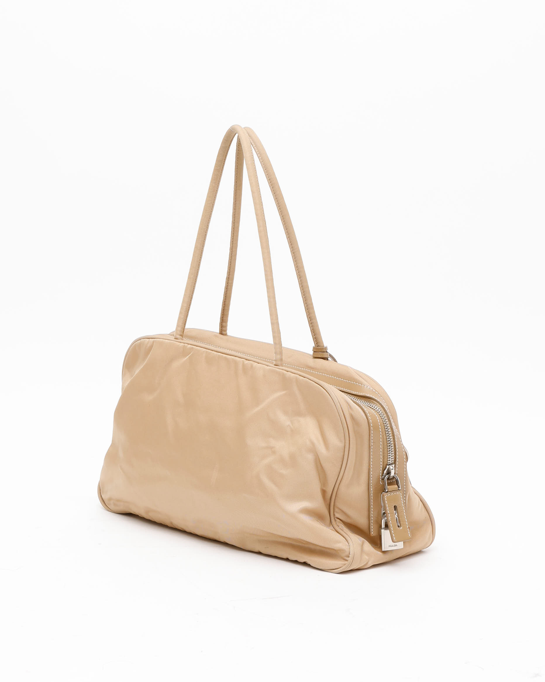 Prada Tessuto Hobo Bag In Neutral