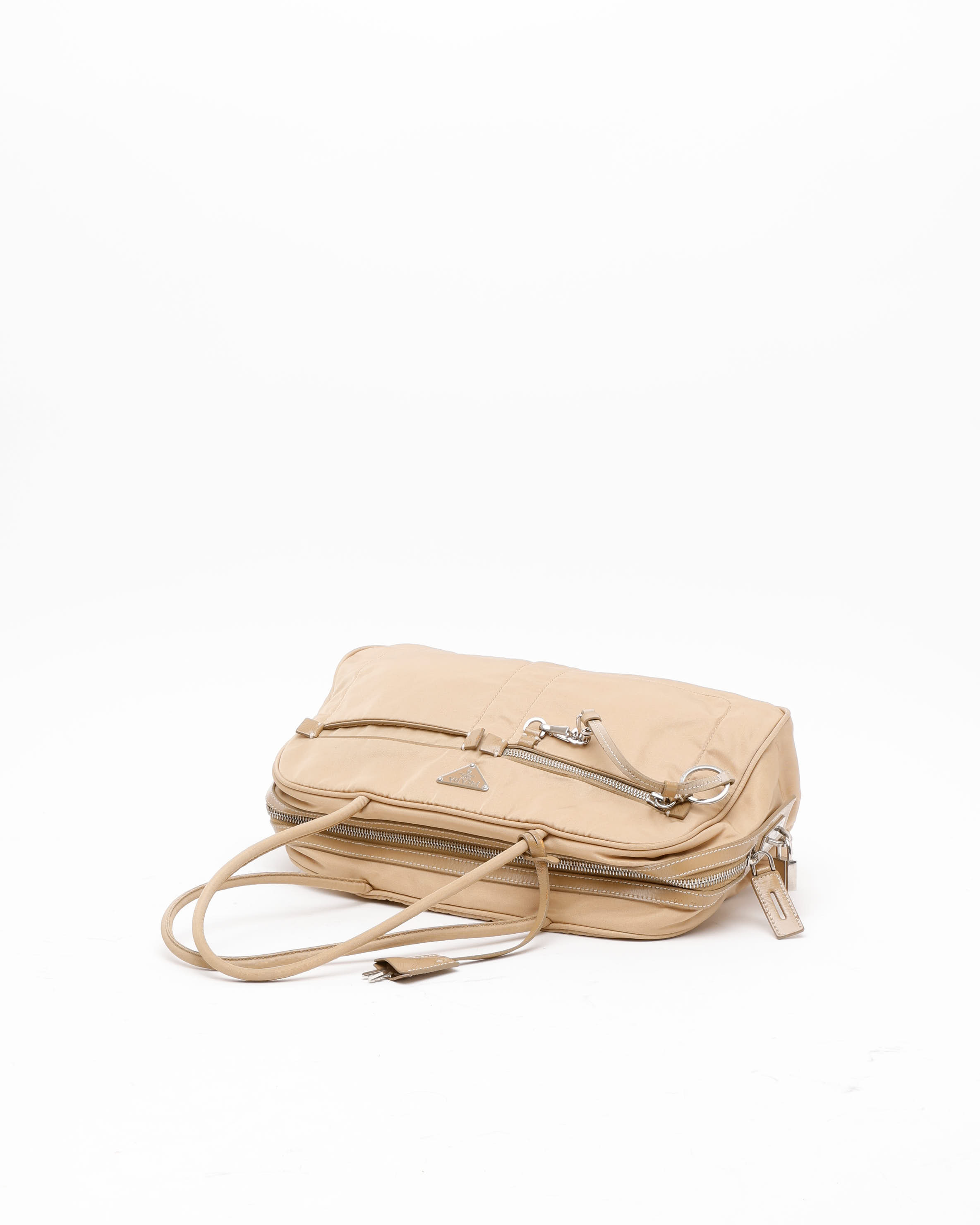 Prada Tessuto Hobo Bag In Neutral