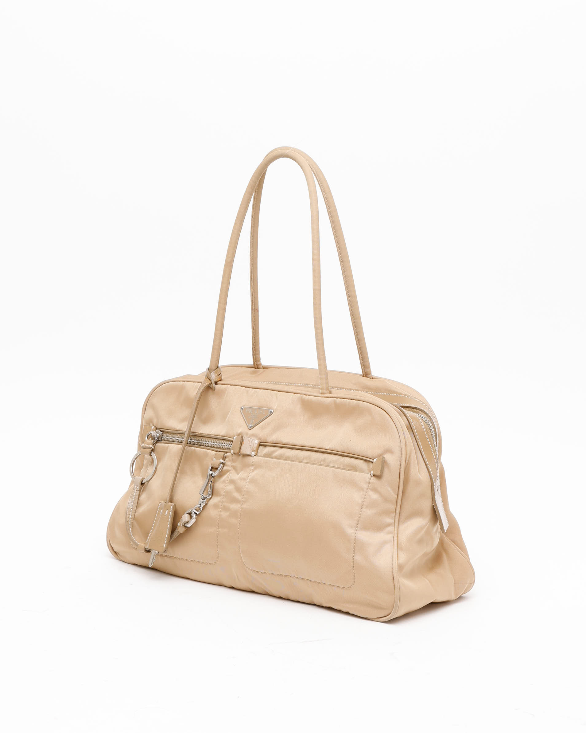 Prada Tessuto Hobo Bag In Neutral