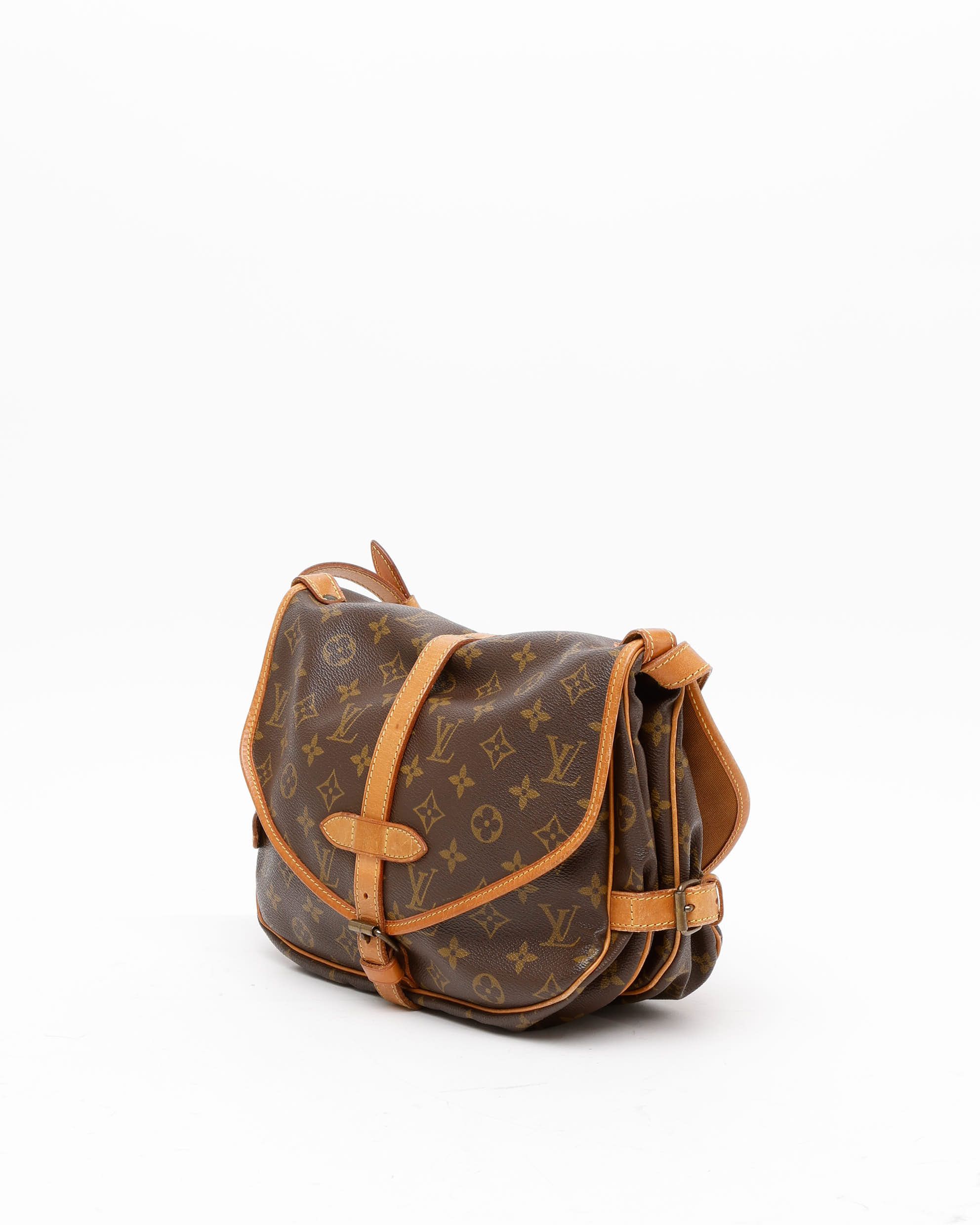 Pre-owned Louis Vuitton Monogram Saumur 30 Bag In Brown