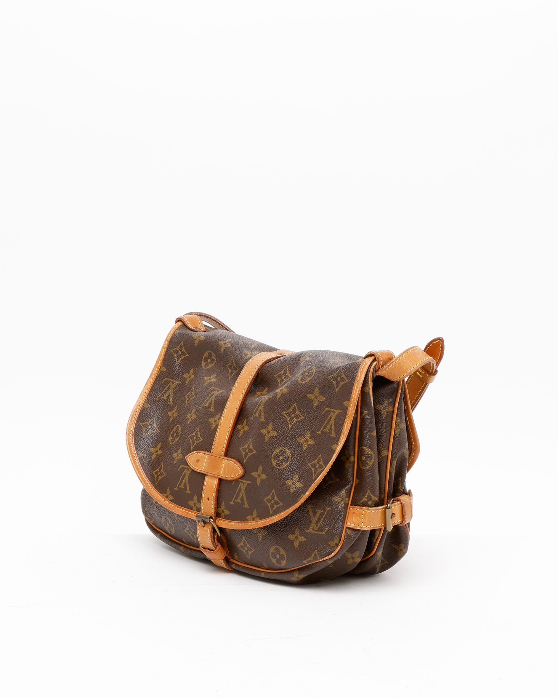 Pre-owned Louis Vuitton Monogram Saumur 30 Bag In Brown