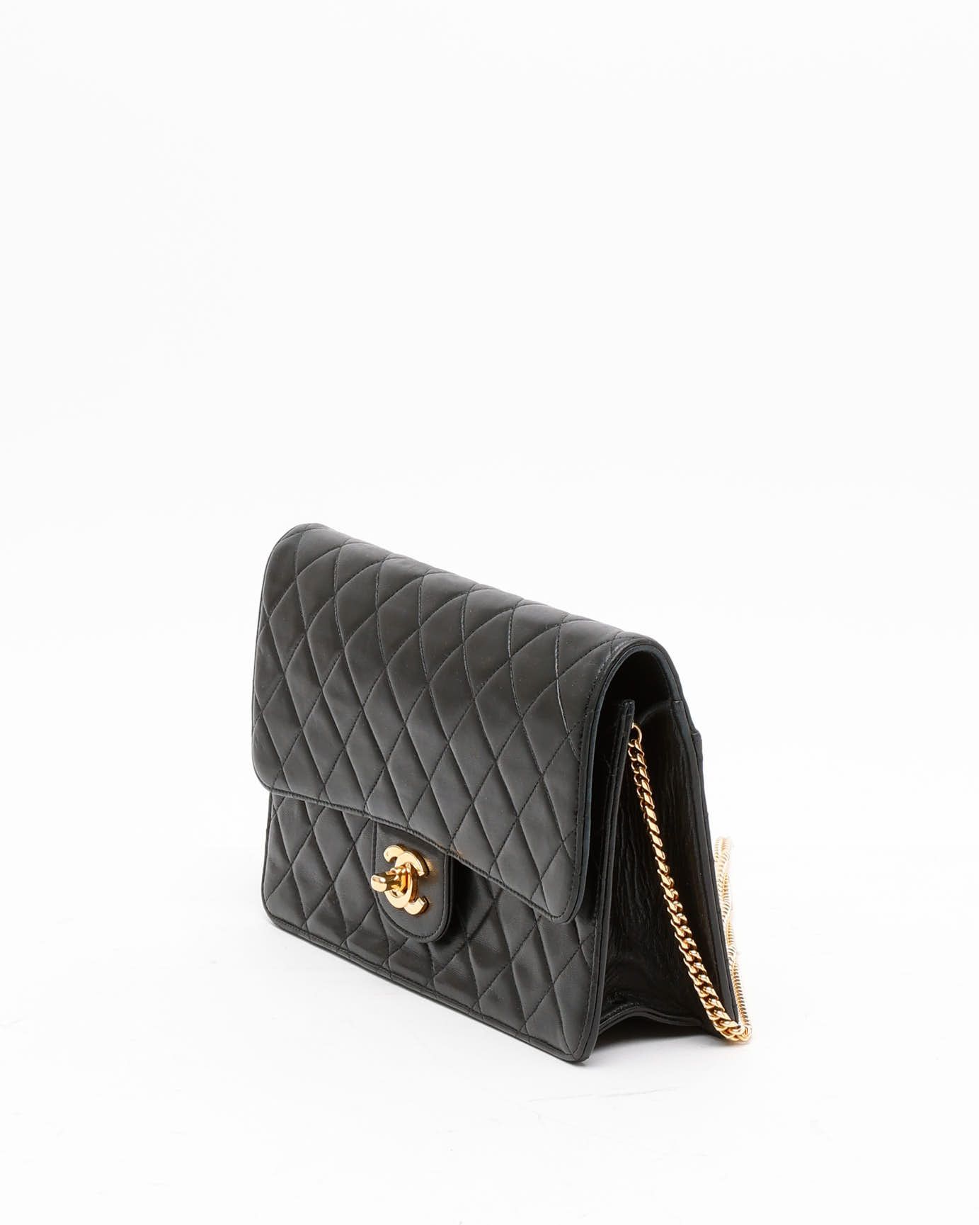 Pre-owned Chanel Classic Medium Single Flap Bag In Black
