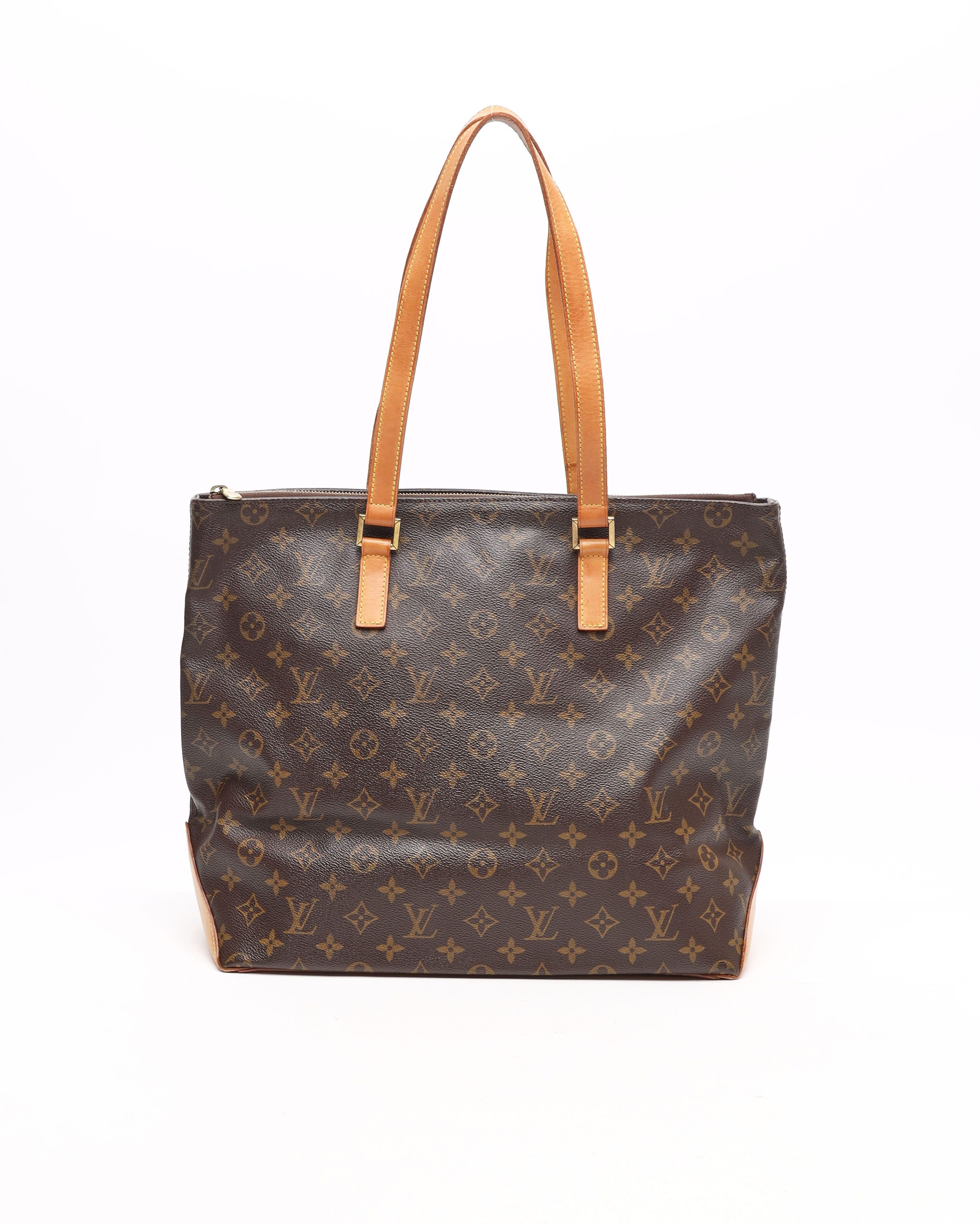 Pre-owned Louis Vuitton Monogram Cabas Mezzo Bag In Brown