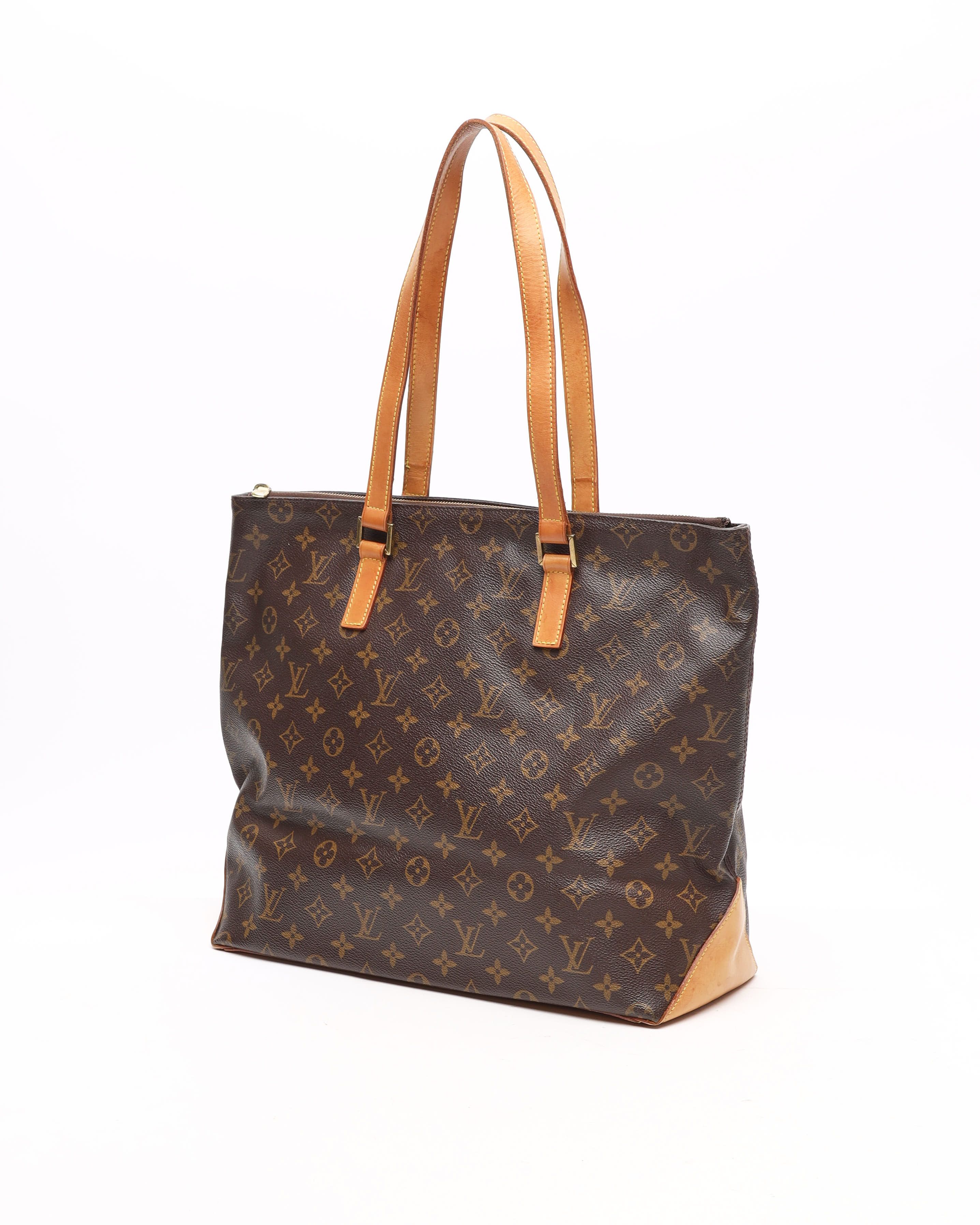 Pre-owned Louis Vuitton Monogram Cabas Mezzo Bag In Brown