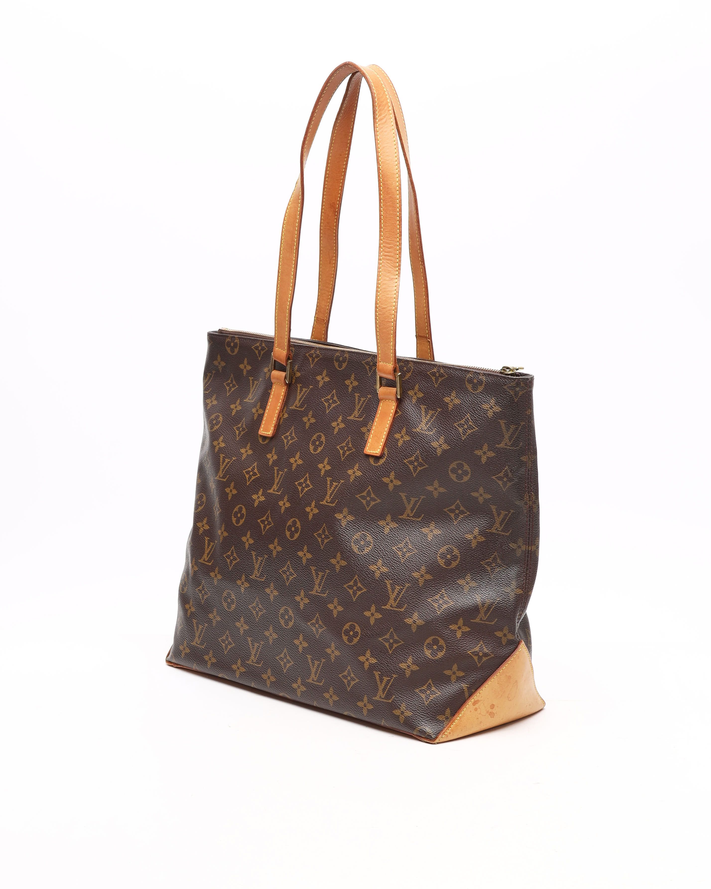 Pre-owned Louis Vuitton Monogram Cabas Mezzo Bag In Brown