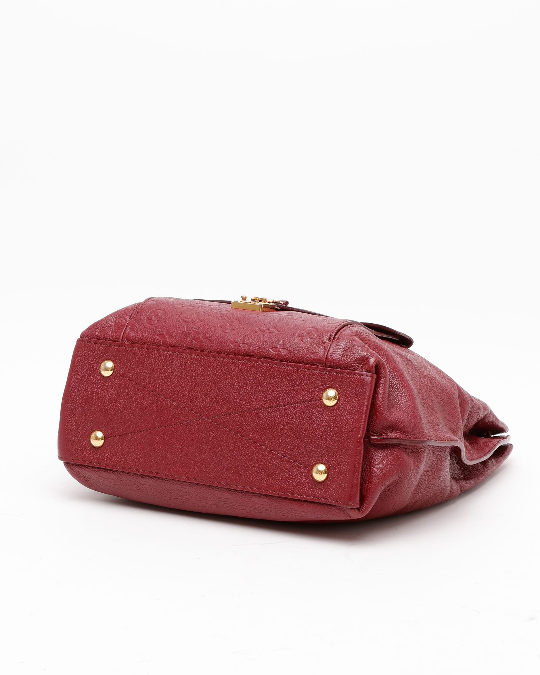 Pre-owned Louis Vuitton Empreinte Metis Hobo Bag In Red