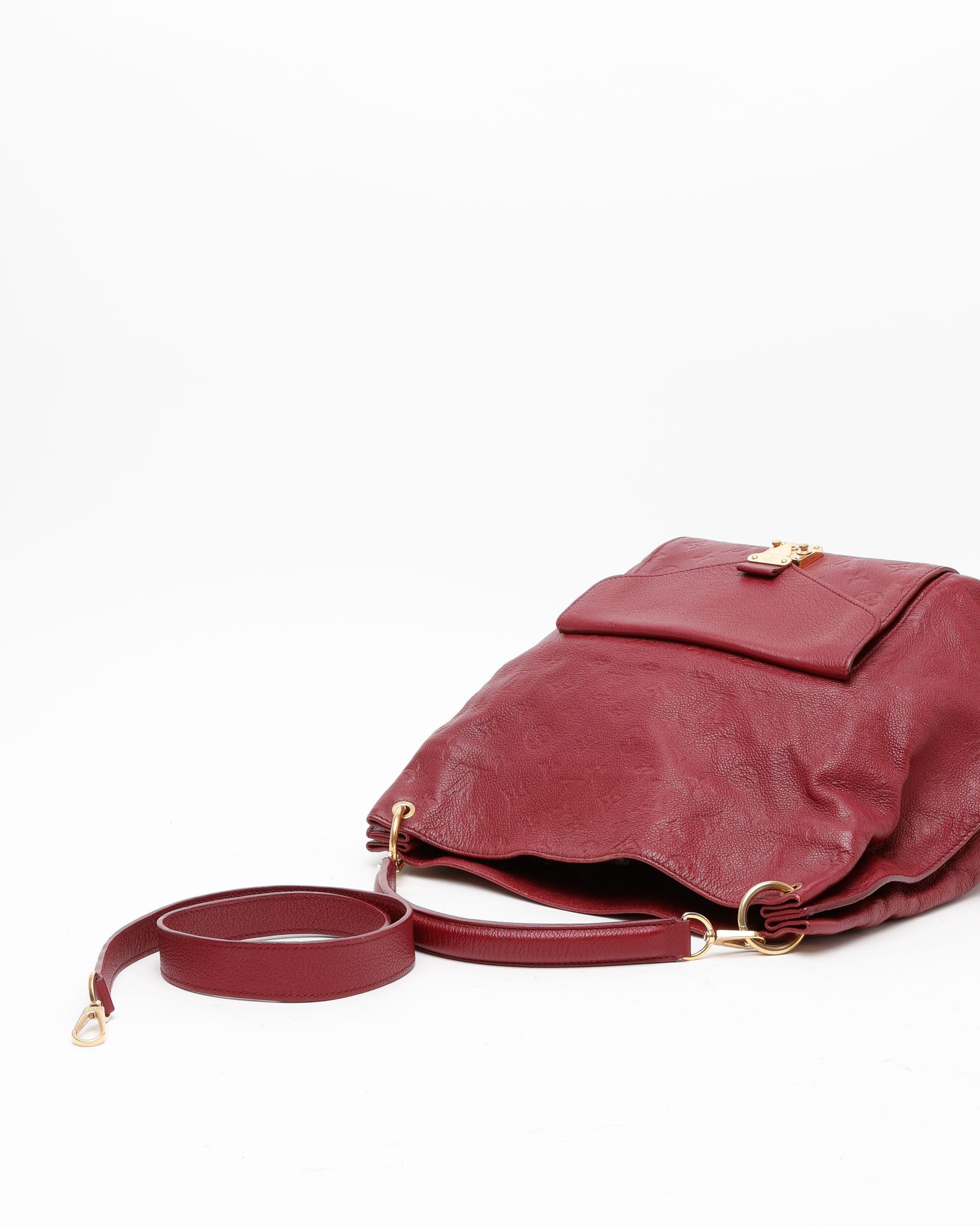 Pre-owned Louis Vuitton Empreinte Metis Hobo Bag In Red