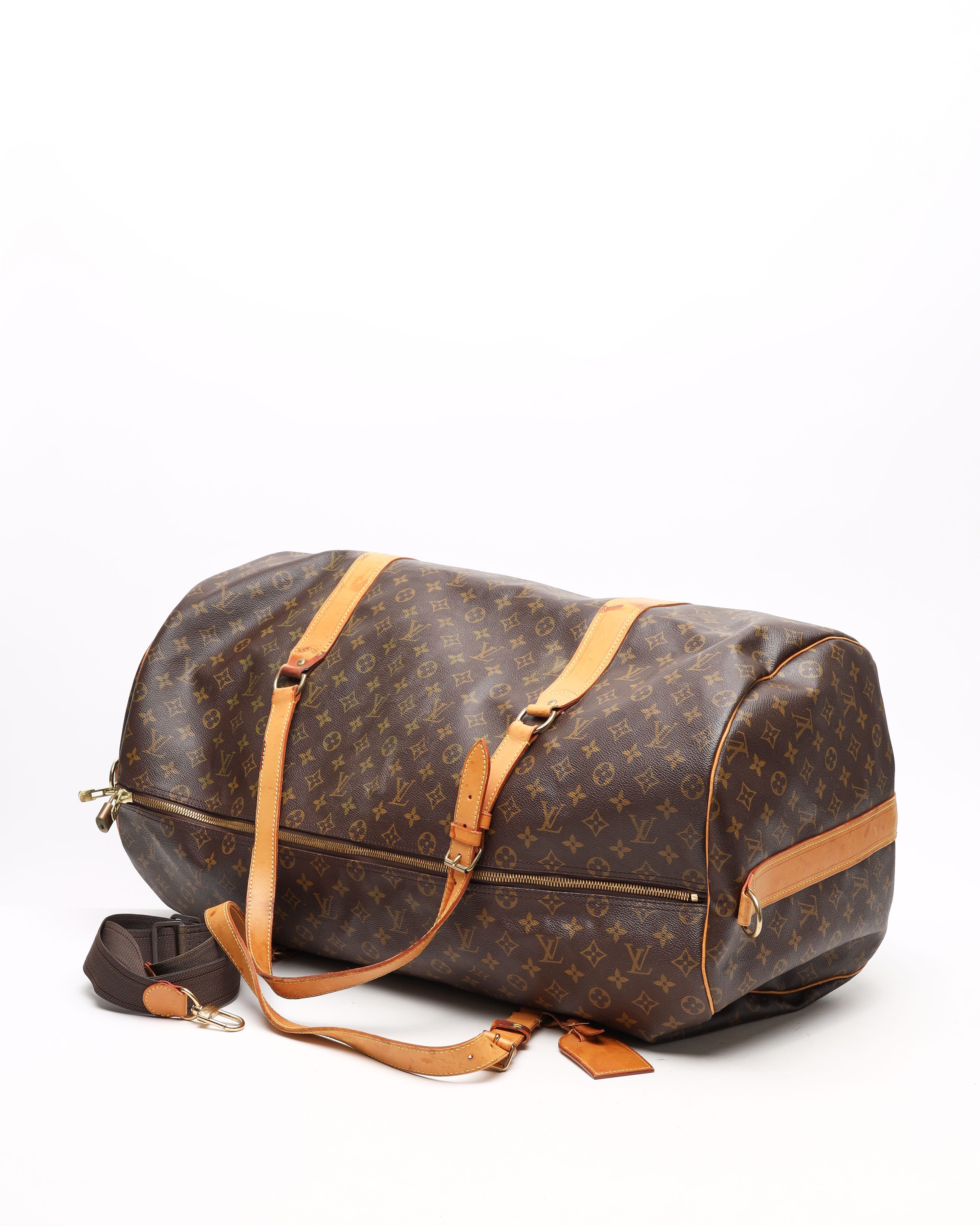Pre-owned Louis Vuitton Monogram Sac Polochon 65 Weekend Bag In Brown