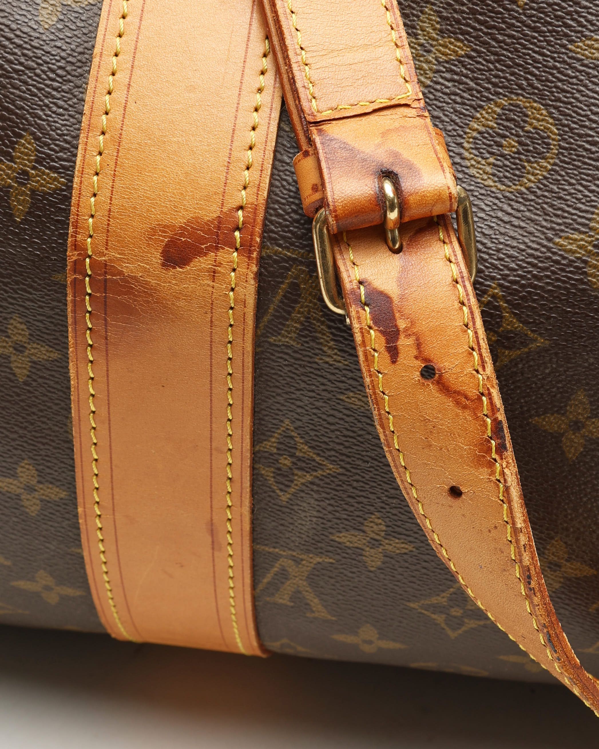 Pre-owned Louis Vuitton Monogram Sac Polochon 65 Weekend Bag In Brown