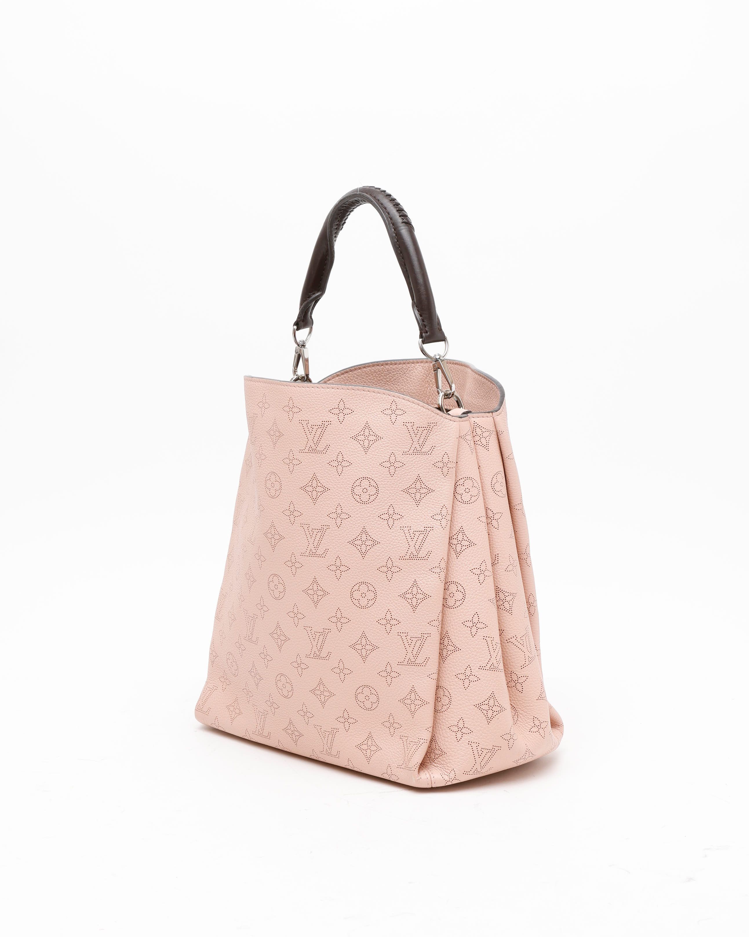 Pre-owned Louis Vuitton Magnolia Monogram Mahina Babylone Pm Bag In Pink
