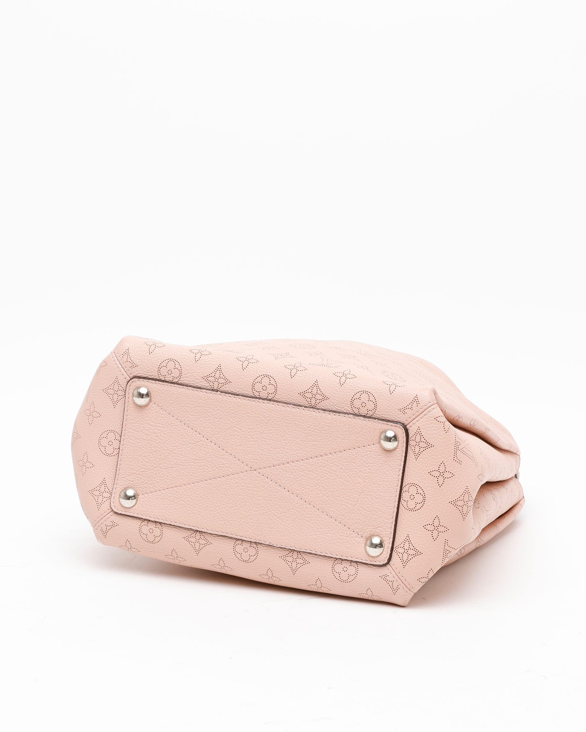 Pre-owned Louis Vuitton Magnolia Monogram Mahina Babylone Pm Bag In Pink