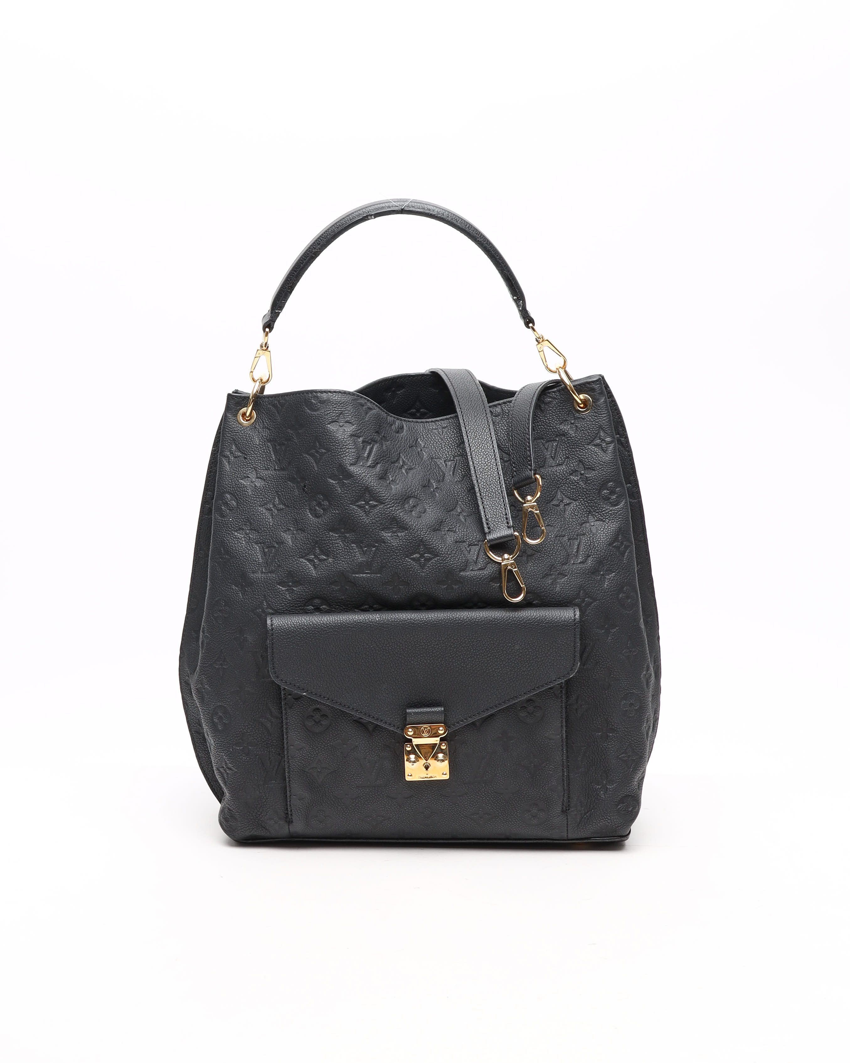 Pre-owned Louis Vuitton Monogram Empreinte Metis Hobo Bag In Black