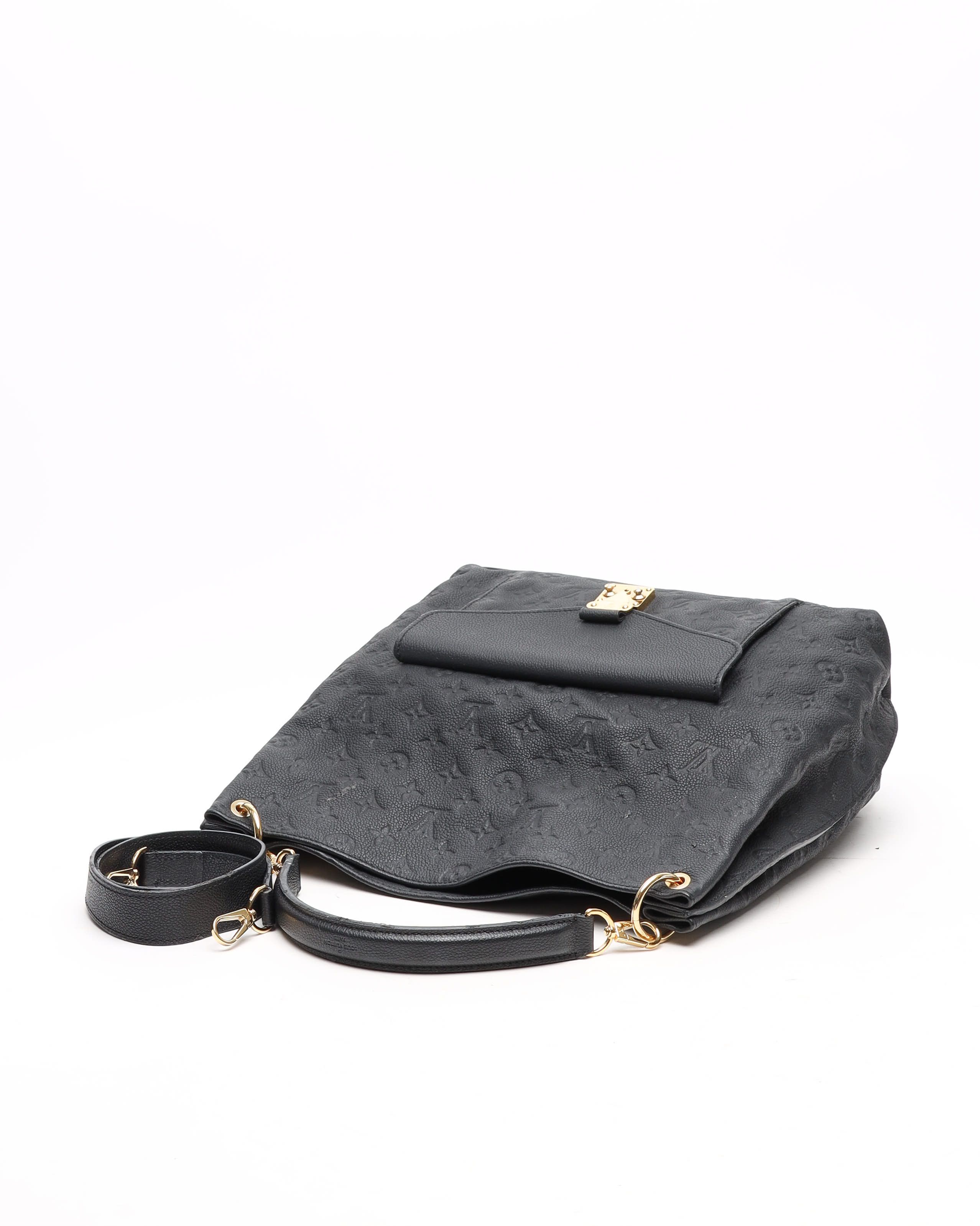 Pre-owned Louis Vuitton Monogram Empreinte Metis Hobo Bag In Black