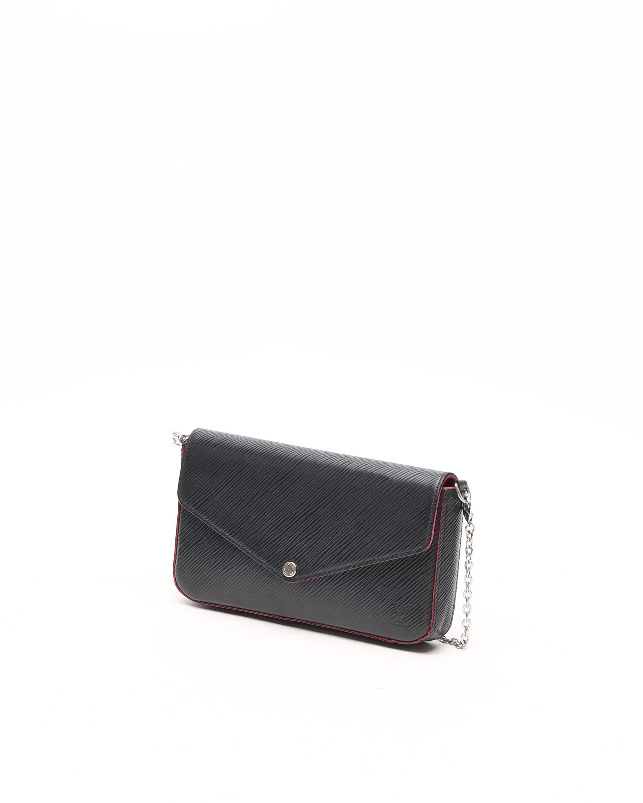 Pre-owned Louis Vuitton Félicie Epi Pochette Bag In Black
