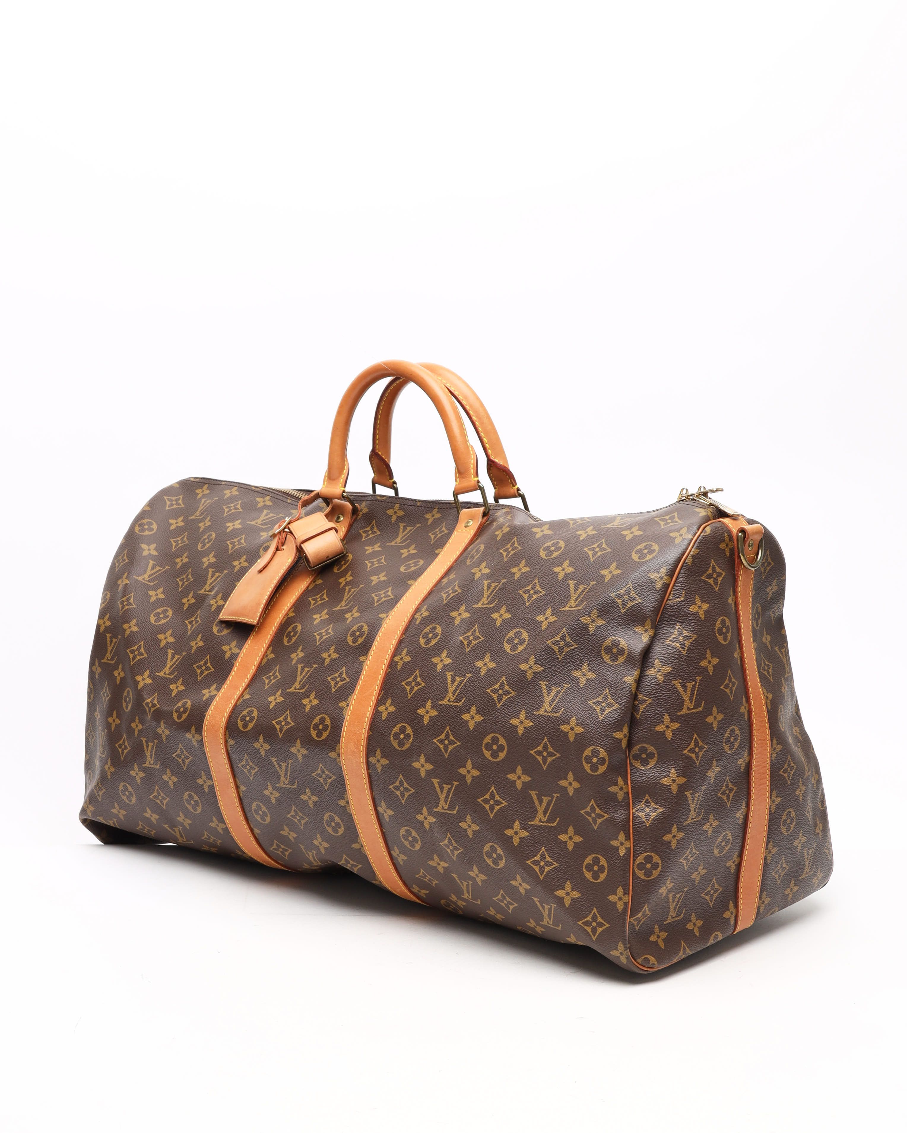 Pre-owned Louis Vuitton Monogram Keepall Bandoulière 60 Weekend Bag