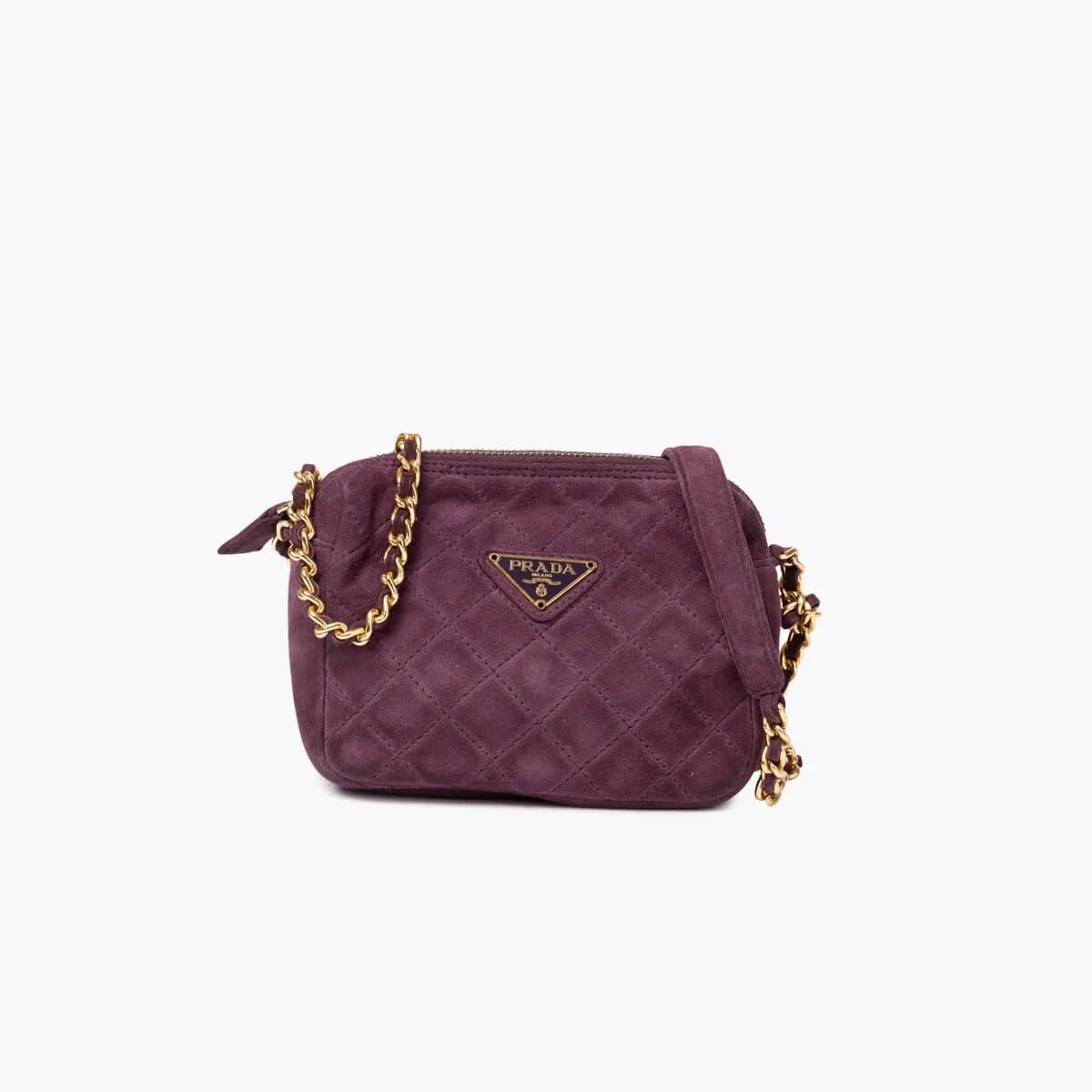 PRADA Quilted Suede Chain Bag