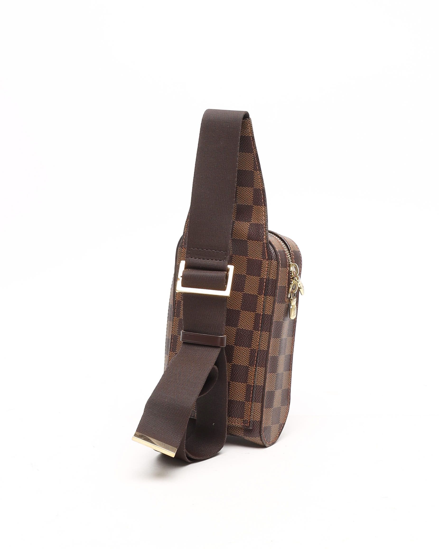 Pre-owned Louis Vuitton Damier Ebene Geronimo Sling Bag In Brown