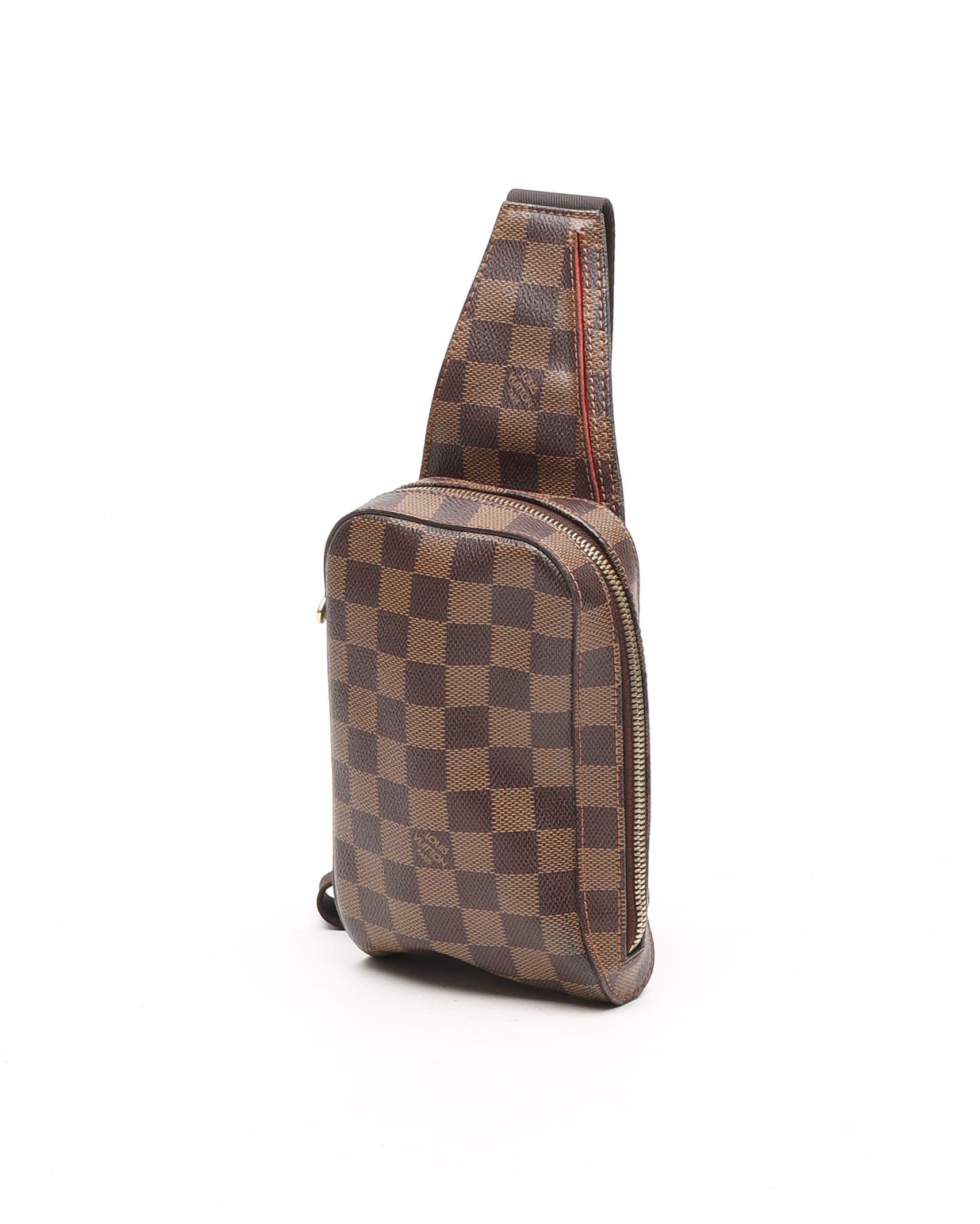Pre-owned Louis Vuitton Damier Ebene Geronimo Sling Bag In Brown