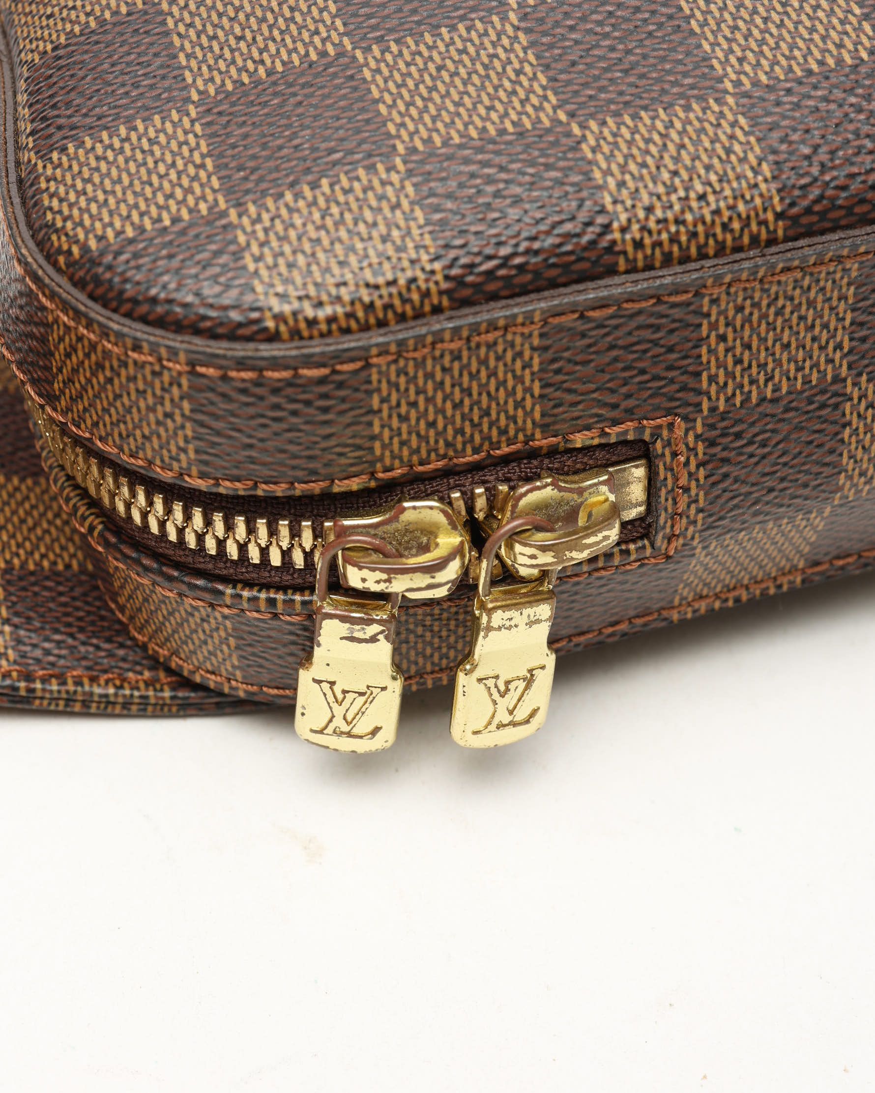 Pre-owned Louis Vuitton Damier Ebene Geronimo Sling Bag In Brown