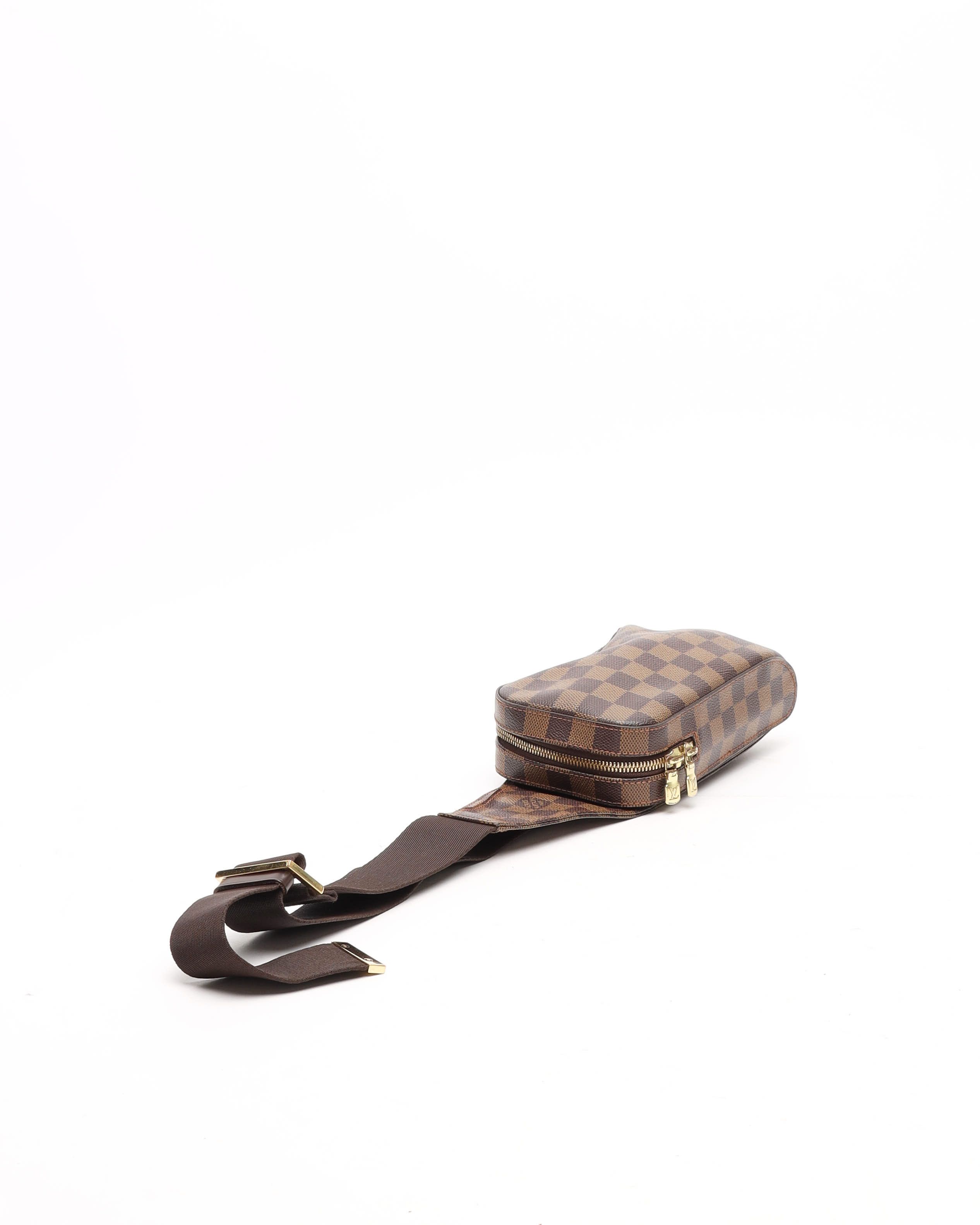 Pre-owned Louis Vuitton Damier Ebene Geronimo Sling Bag In Brown