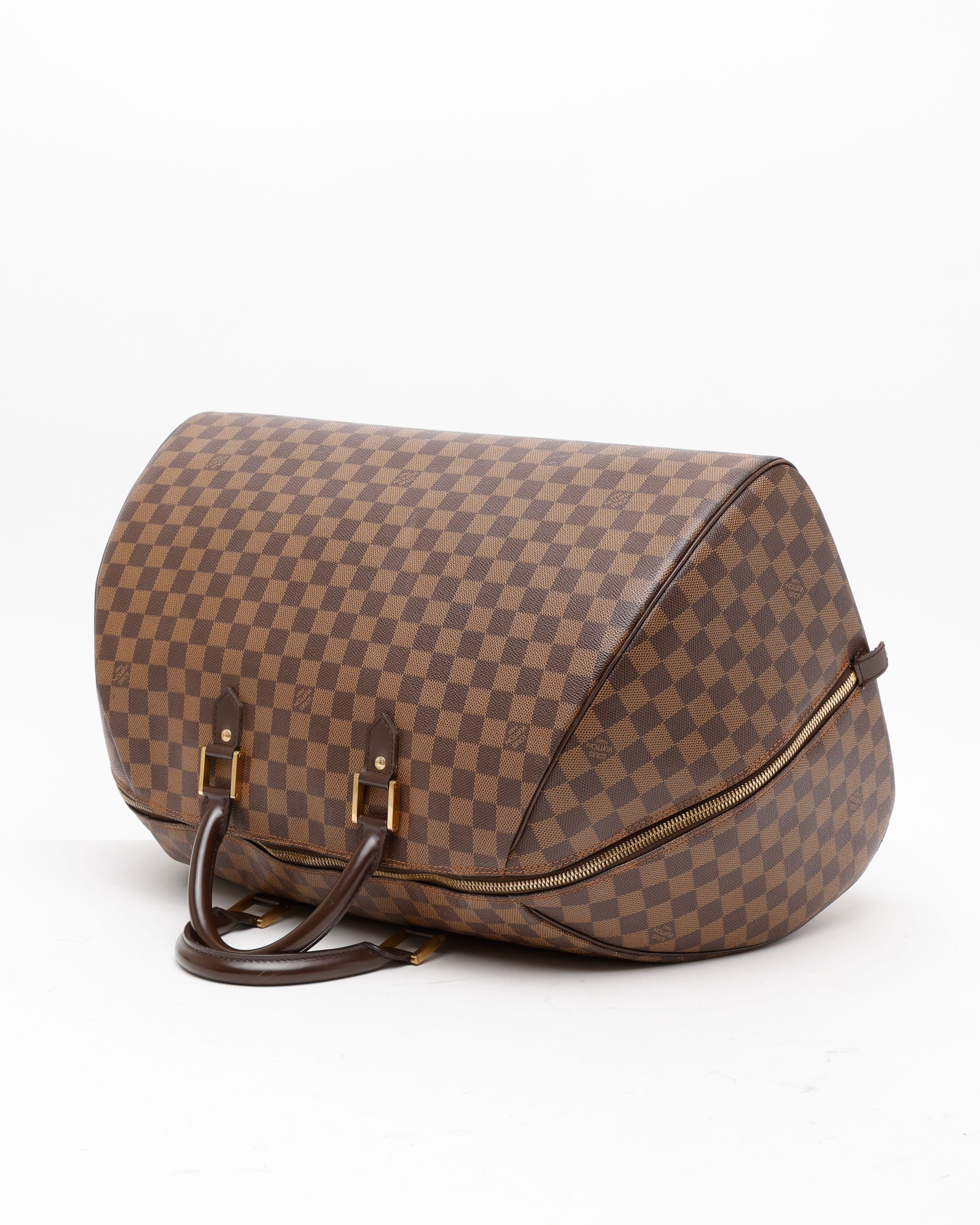 Pre-owned Louis Vuitton Damier Ribera Gm Weekend Bag In Brown